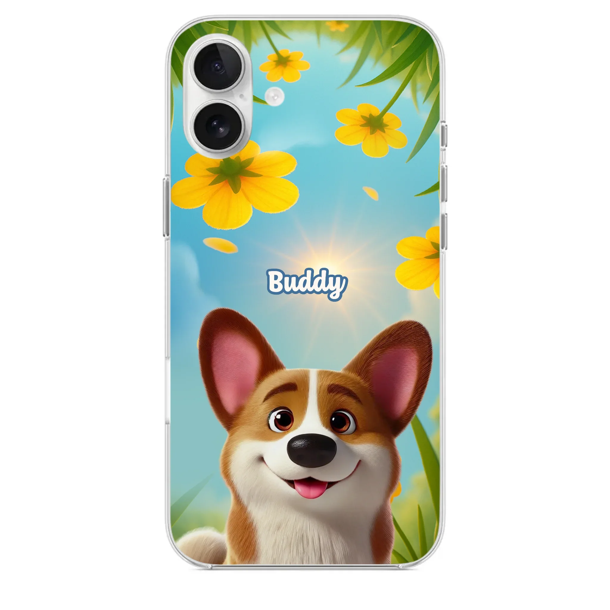 Custom Clear Phone Case - Personalized Birthday Gifts For Dog Lovers, Dog Dad And Mom - You Light Up My Day