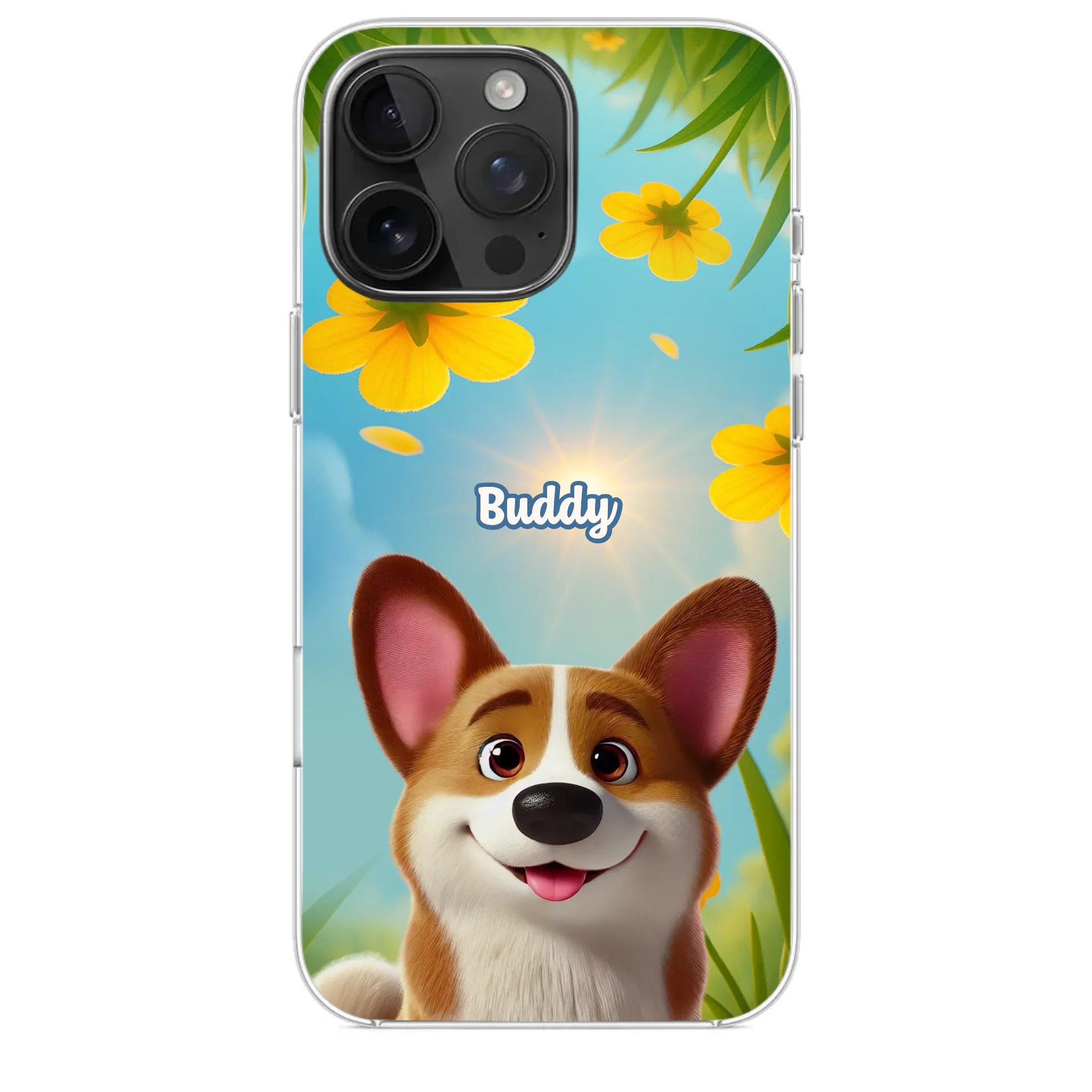 Custom Clear Phone Case - Personalized Birthday Gifts For Dog Lovers, Dog Dad And Mom - You Light Up My Day