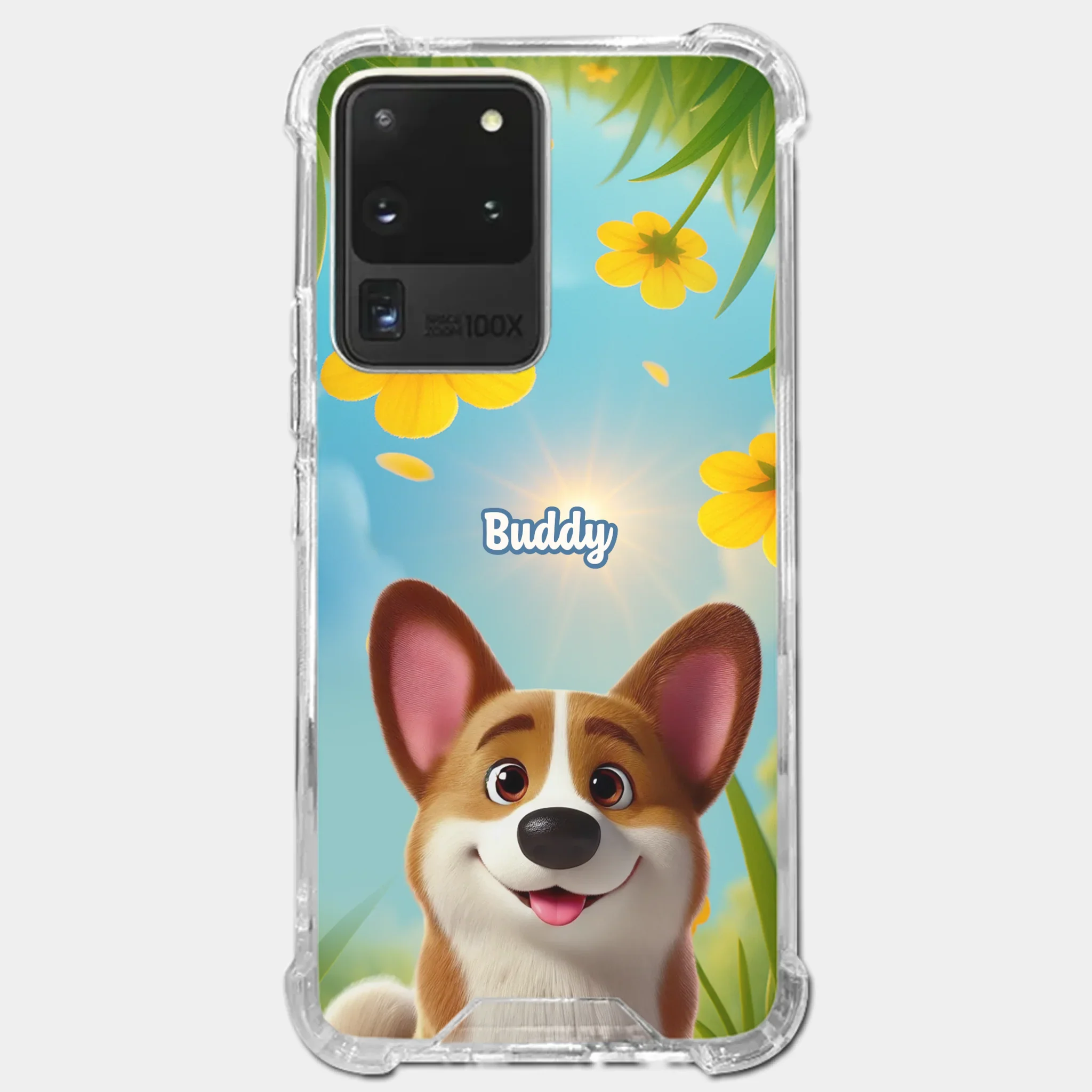 Custom Clear Phone Case - Personalized Birthday Gifts For Dog Lovers, Dog Dad And Mom - You Light Up My Day