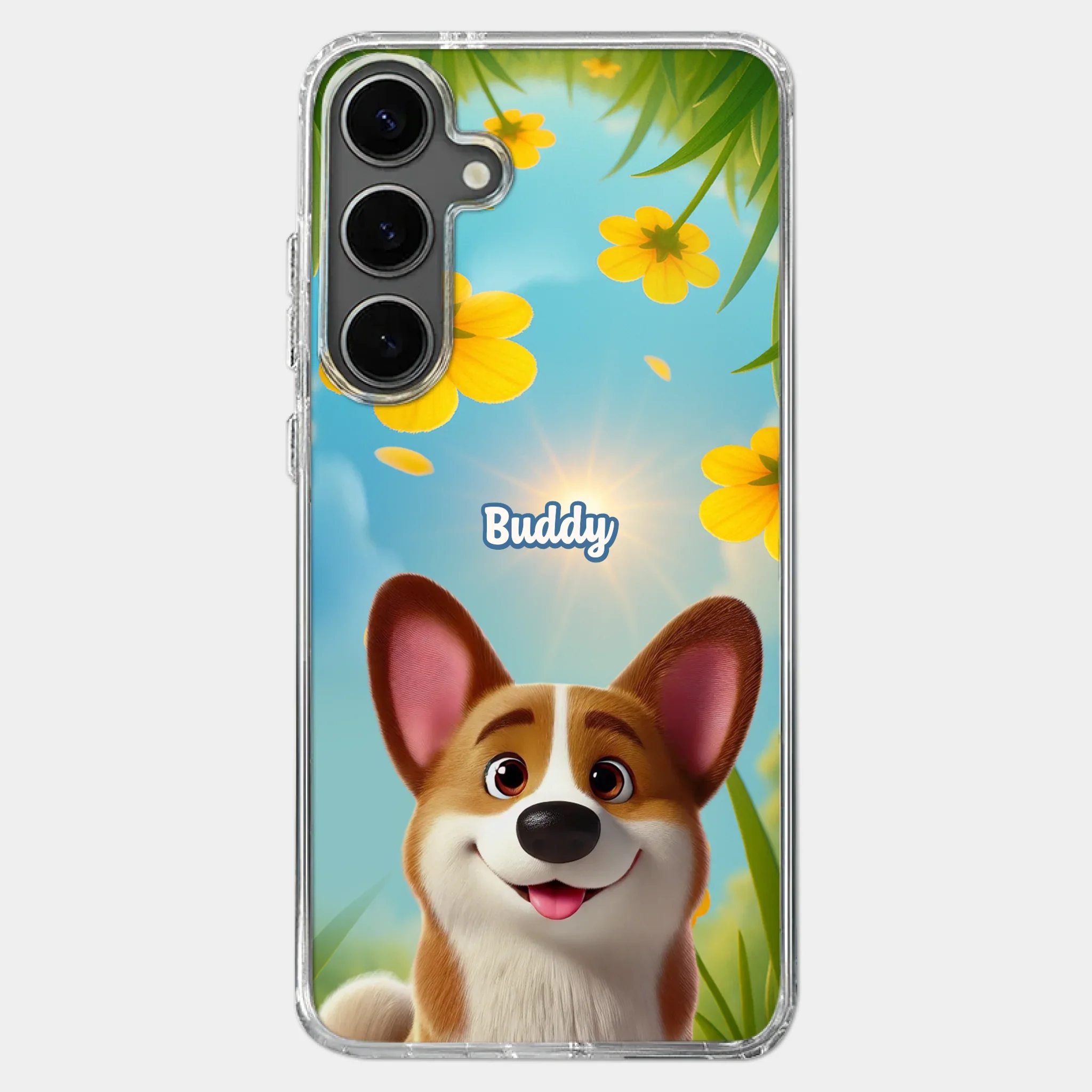 Custom Clear Phone Case - Personalized Birthday Gifts For Dog Lovers, Dog Dad And Mom - You Light Up My Day