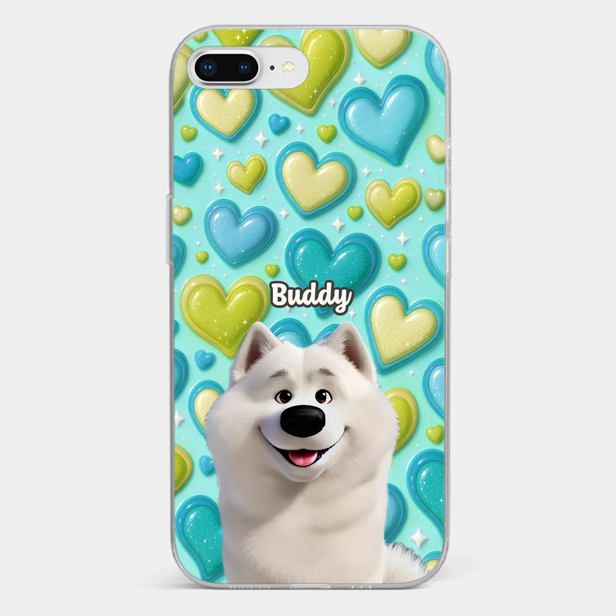Custom 3D Inflated Effect Printed Clear Phone Case - Personalized Birthday Gifts For Dog Lovers, Dog Dad And Mom - Surrounded By Your Love