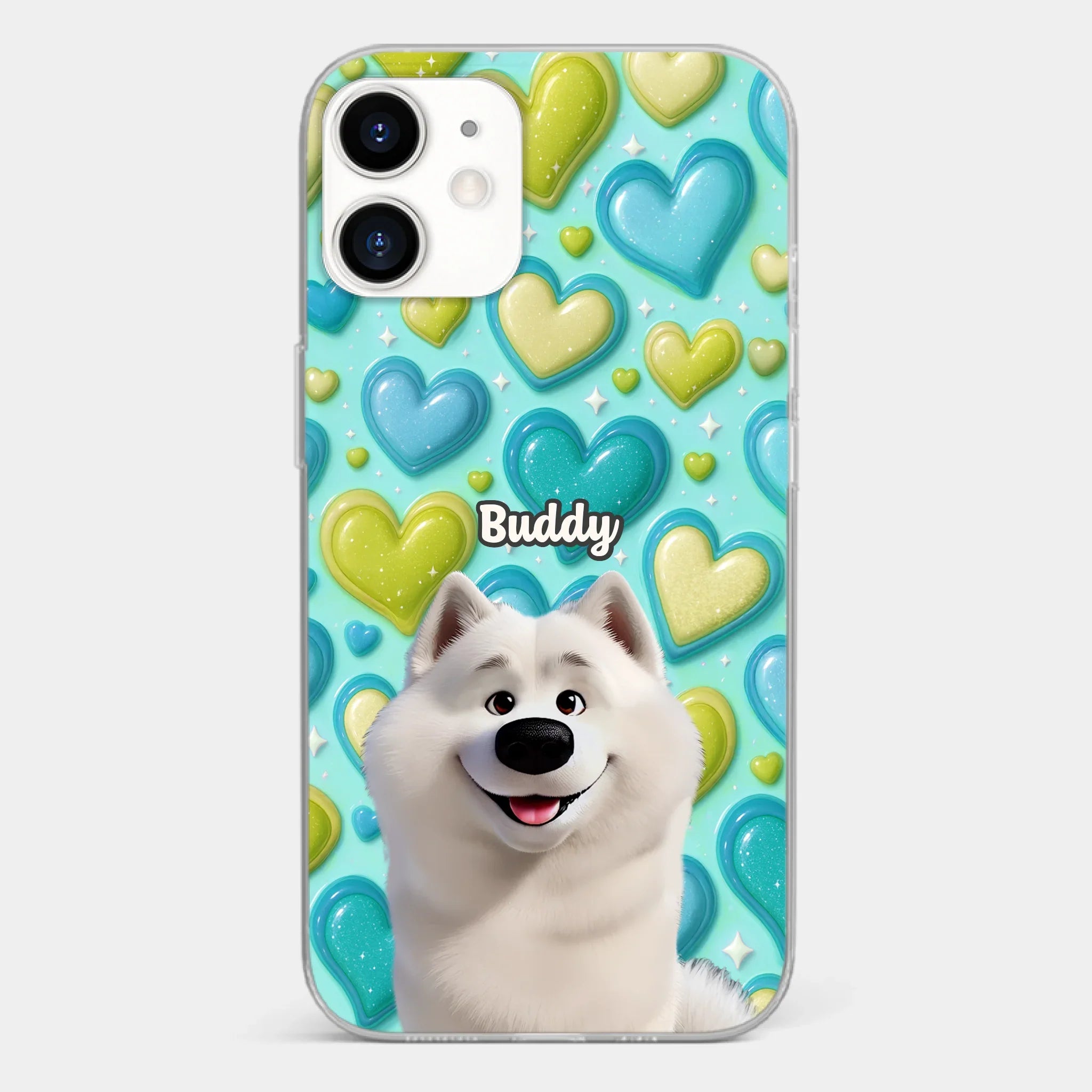Custom 3D Inflated Effect Printed Clear Phone Case - Personalized Birthday Gifts For Dog Lovers, Dog Dad And Mom - Surrounded By Your Love
