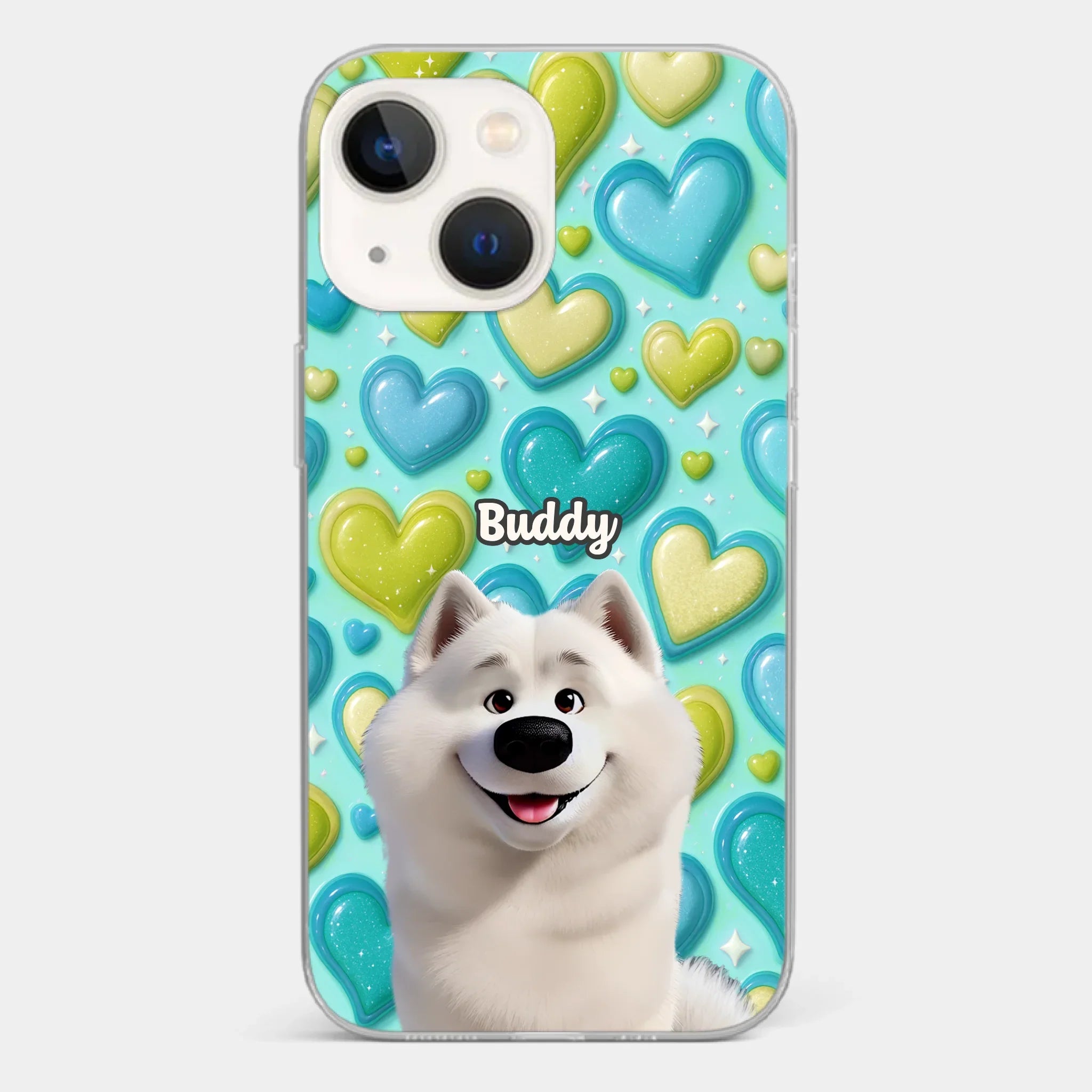Custom 3D Inflated Effect Printed Clear Phone Case - Personalized Birthday Gifts For Dog Lovers, Dog Dad And Mom - Surrounded By Your Love