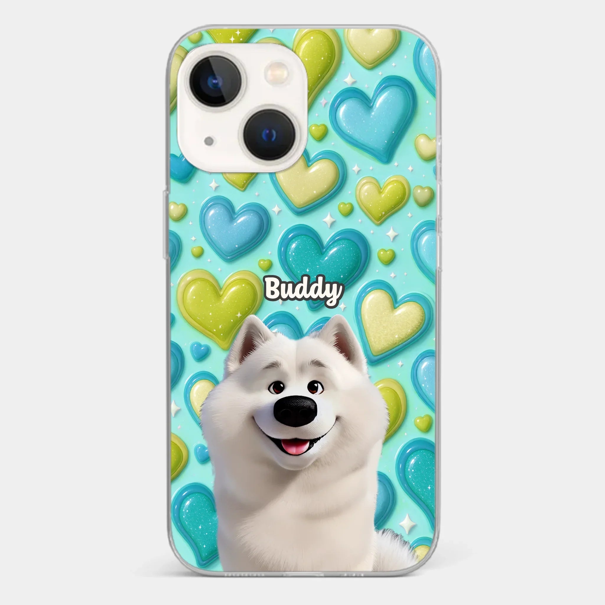 Custom 3D Inflated Effect Printed Clear Phone Case - Personalized Birthday Gifts For Dog Lovers, Dog Dad And Mom - Surrounded By Your Love