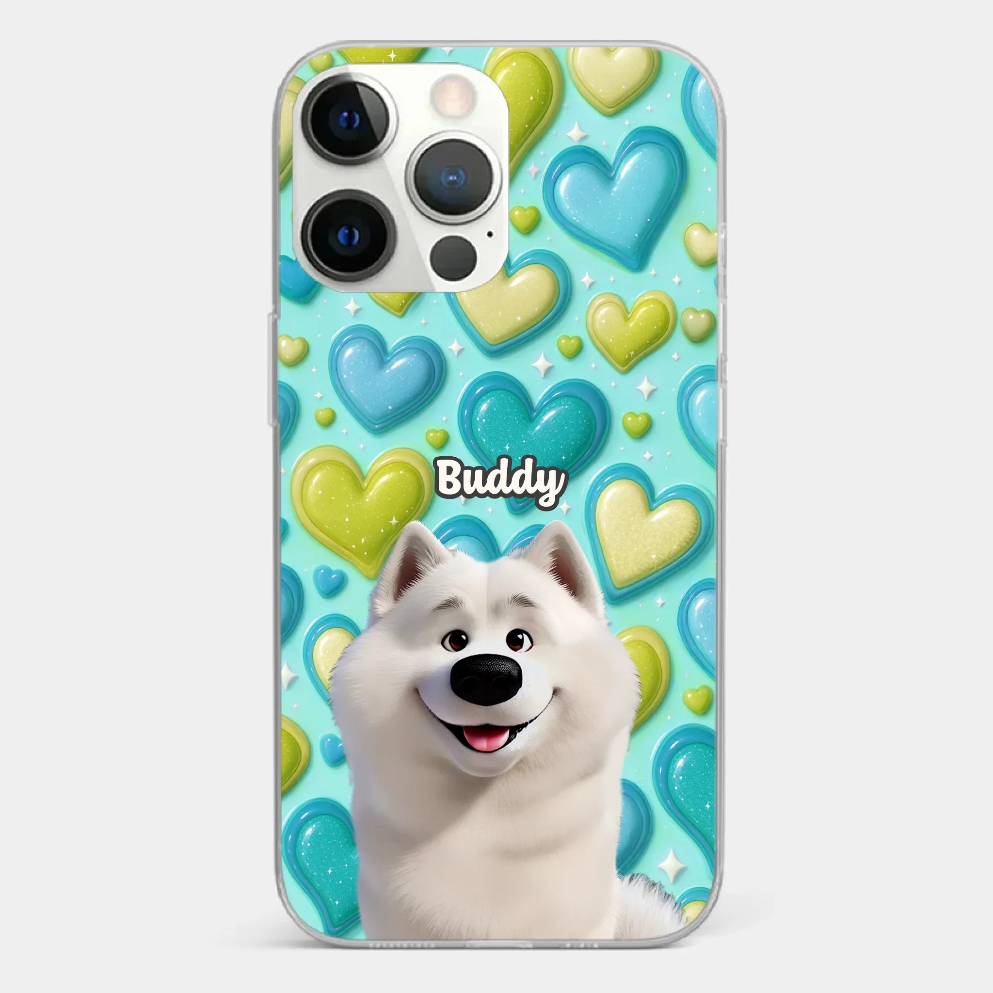 Custom 3D Inflated Effect Printed Clear Phone Case - Personalized Birthday Gifts For Dog Lovers, Dog Dad And Mom - Surrounded By Your Love