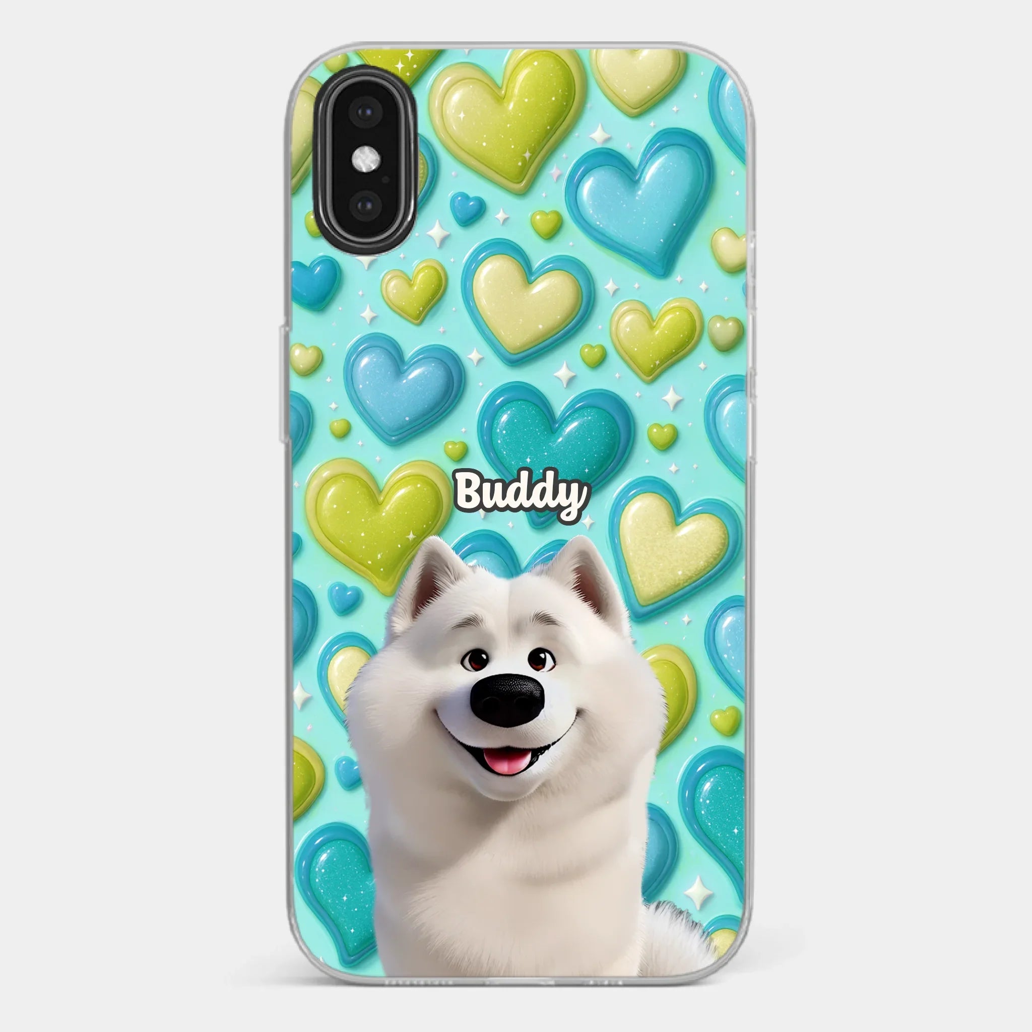 Custom 3D Inflated Effect Printed Clear Phone Case - Personalized Birthday Gifts For Dog Lovers, Dog Dad And Mom - Surrounded By Your Love