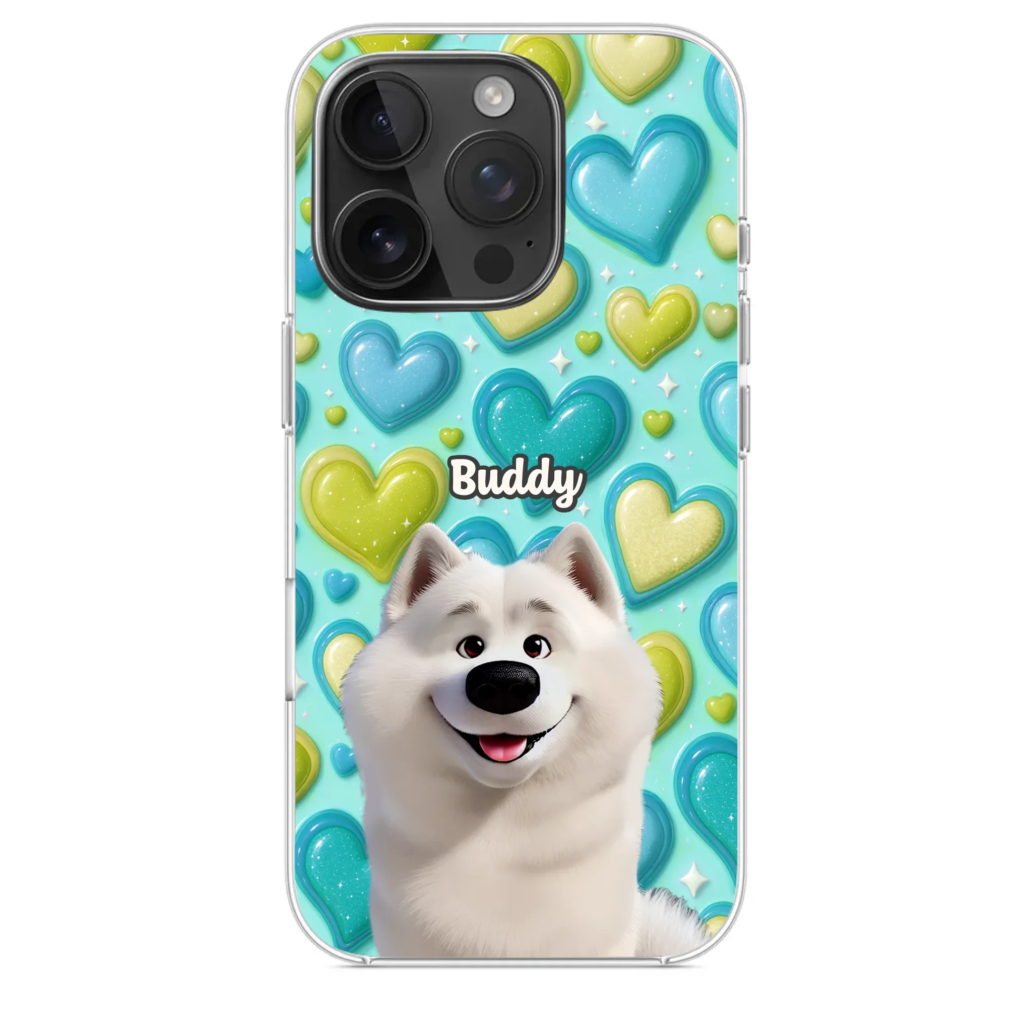 Custom 3D Inflated Effect Printed Clear Phone Case - Personalized Birthday Gifts For Dog Lovers, Dog Dad And Mom - Surrounded By Your Love