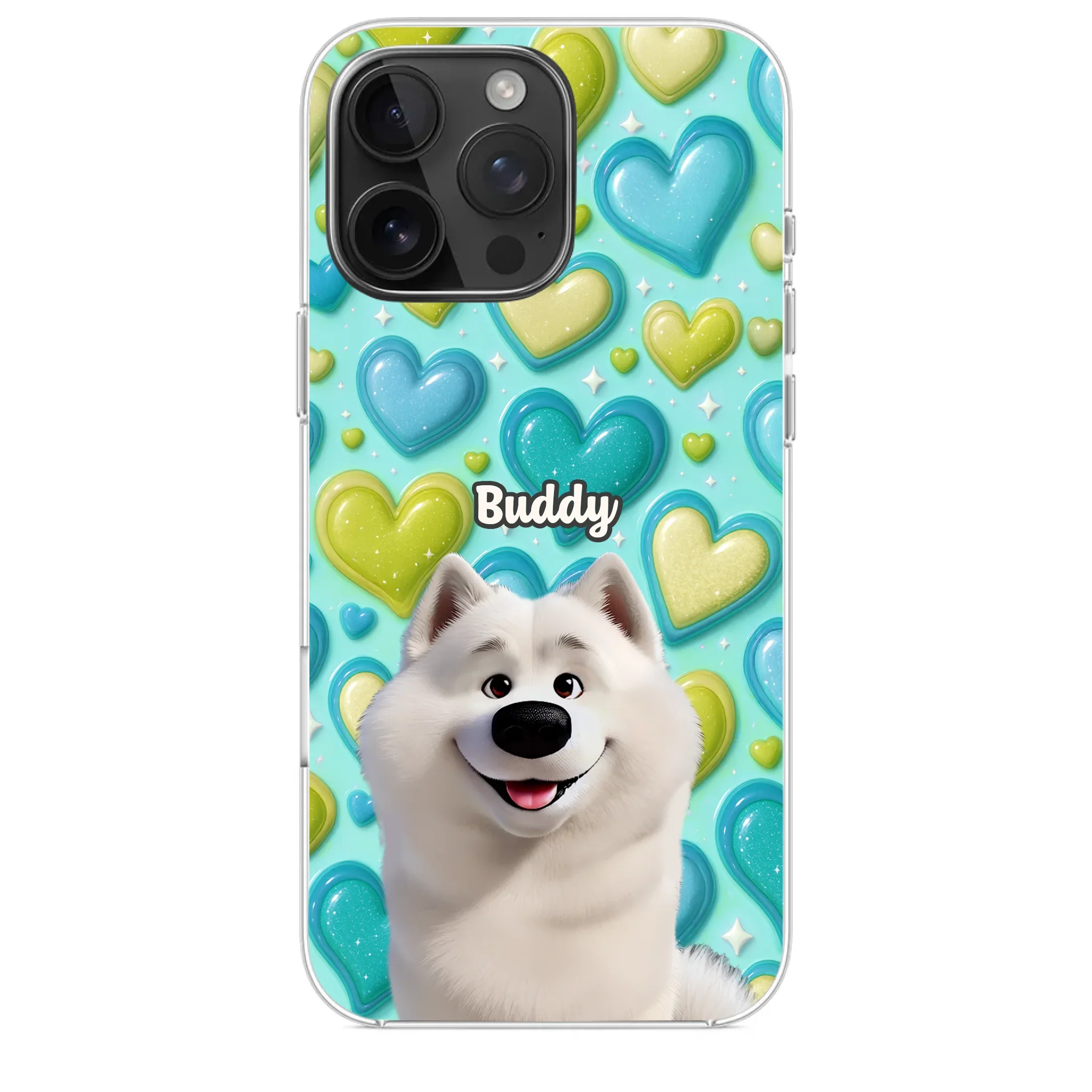 Custom 3D Inflated Effect Printed Clear Phone Case - Personalized Birthday Gifts For Dog Lovers, Dog Dad And Mom - Surrounded By Your Love