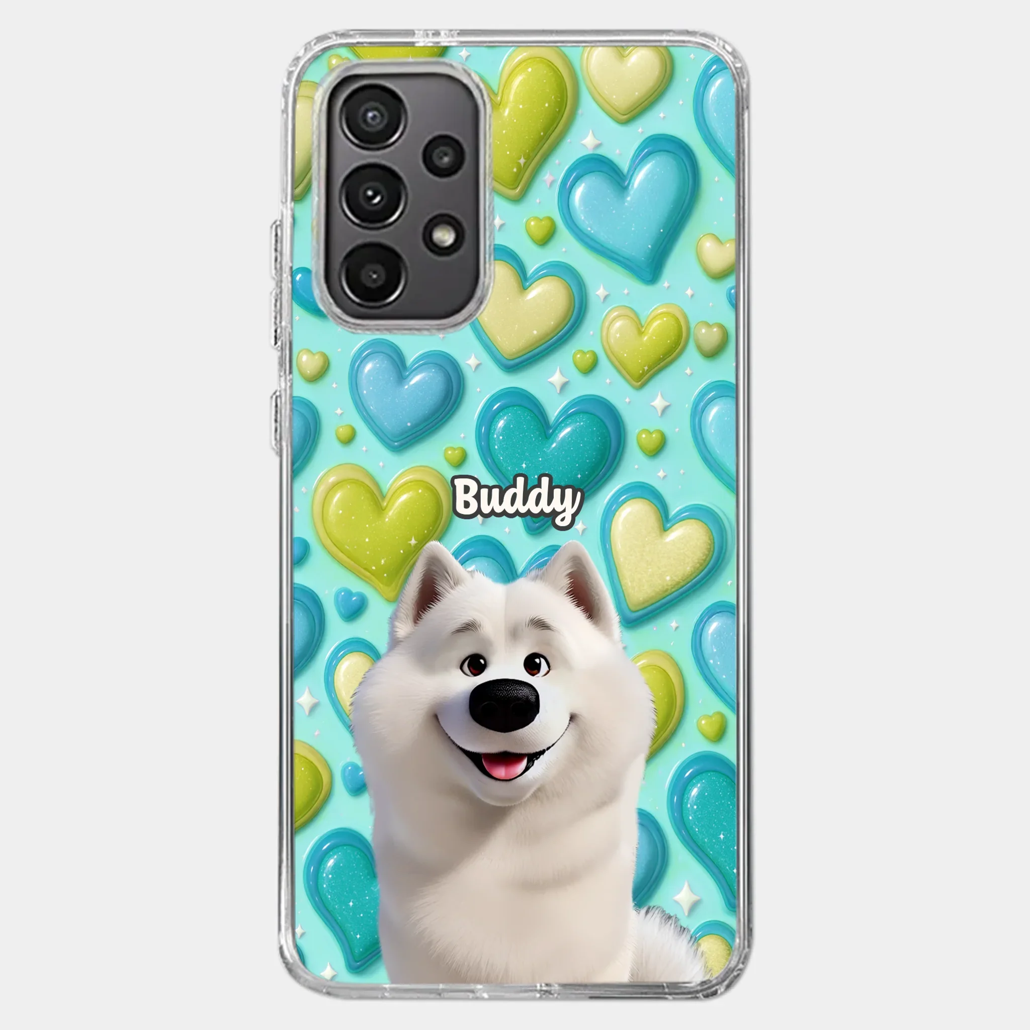 Custom 3D Inflated Effect Printed Clear Phone Case - Personalized Birthday Gifts For Dog Lovers, Dog Dad And Mom - Surrounded By Your Love
