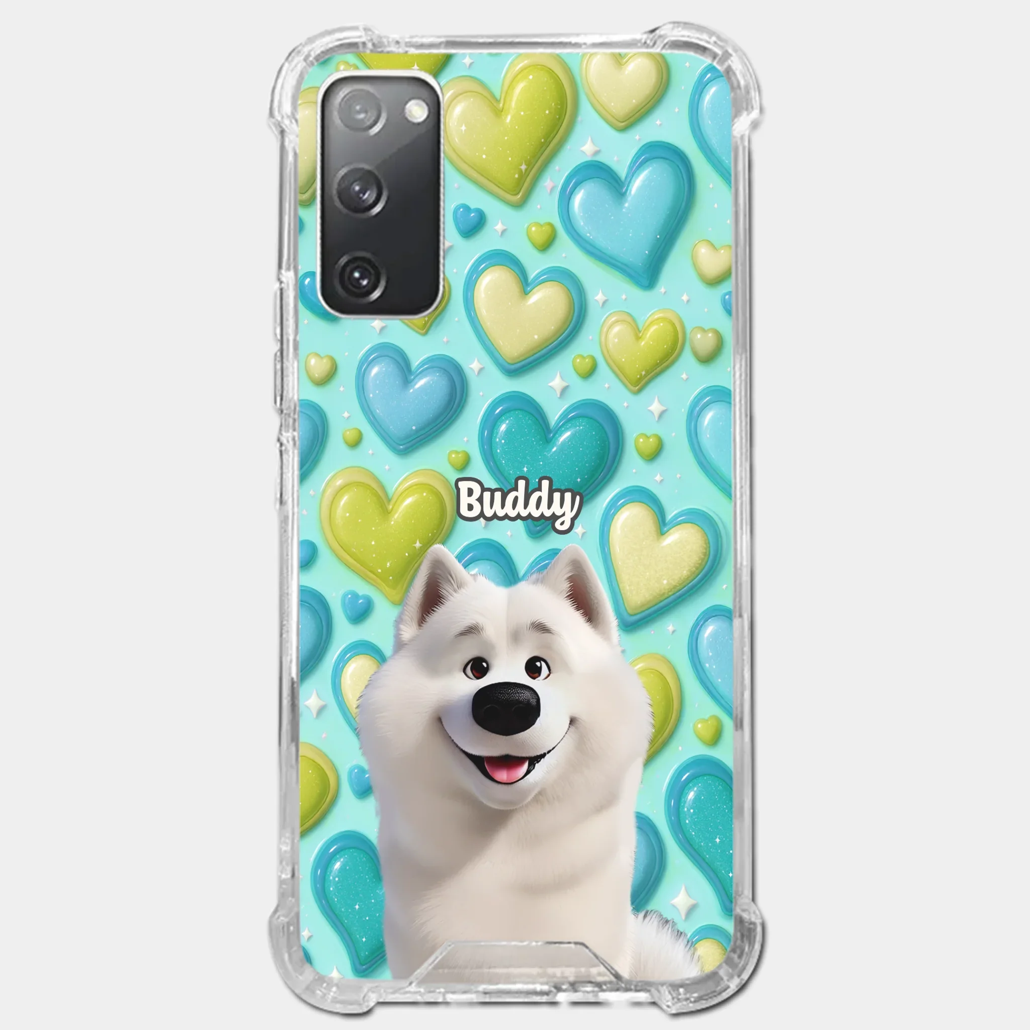 Custom 3D Inflated Effect Printed Clear Phone Case - Personalized Birthday Gifts For Dog Lovers, Dog Dad And Mom - Surrounded By Your Love