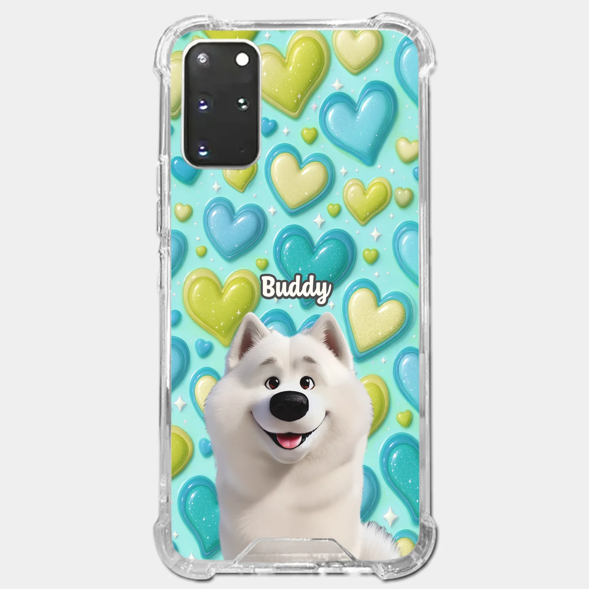 Custom 3D Inflated Effect Printed Clear Phone Case - Personalized Birthday Gifts For Dog Lovers, Dog Dad And Mom - Surrounded By Your Love