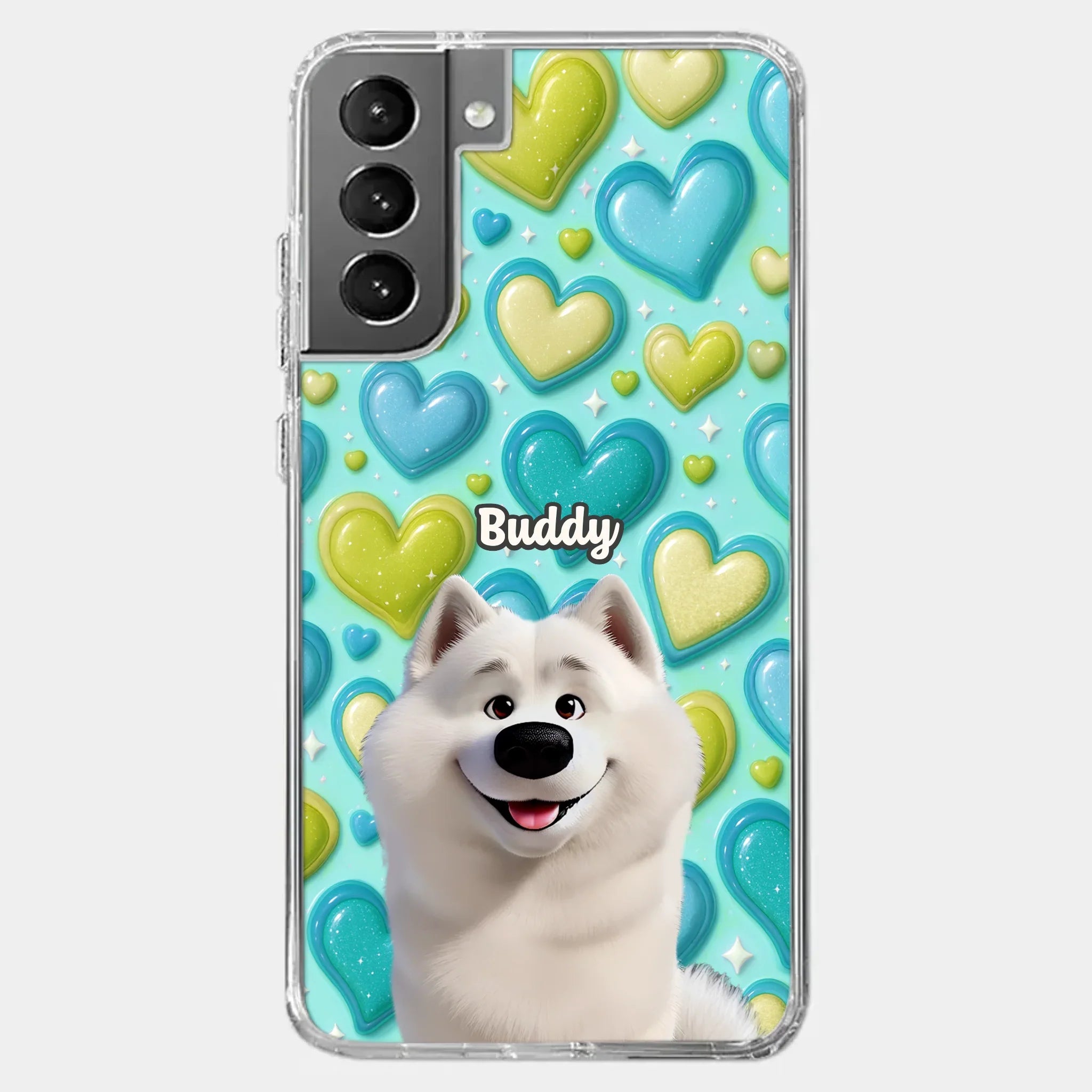 Custom 3D Inflated Effect Printed Clear Phone Case - Personalized Birthday Gifts For Dog Lovers, Dog Dad And Mom - Surrounded By Your Love