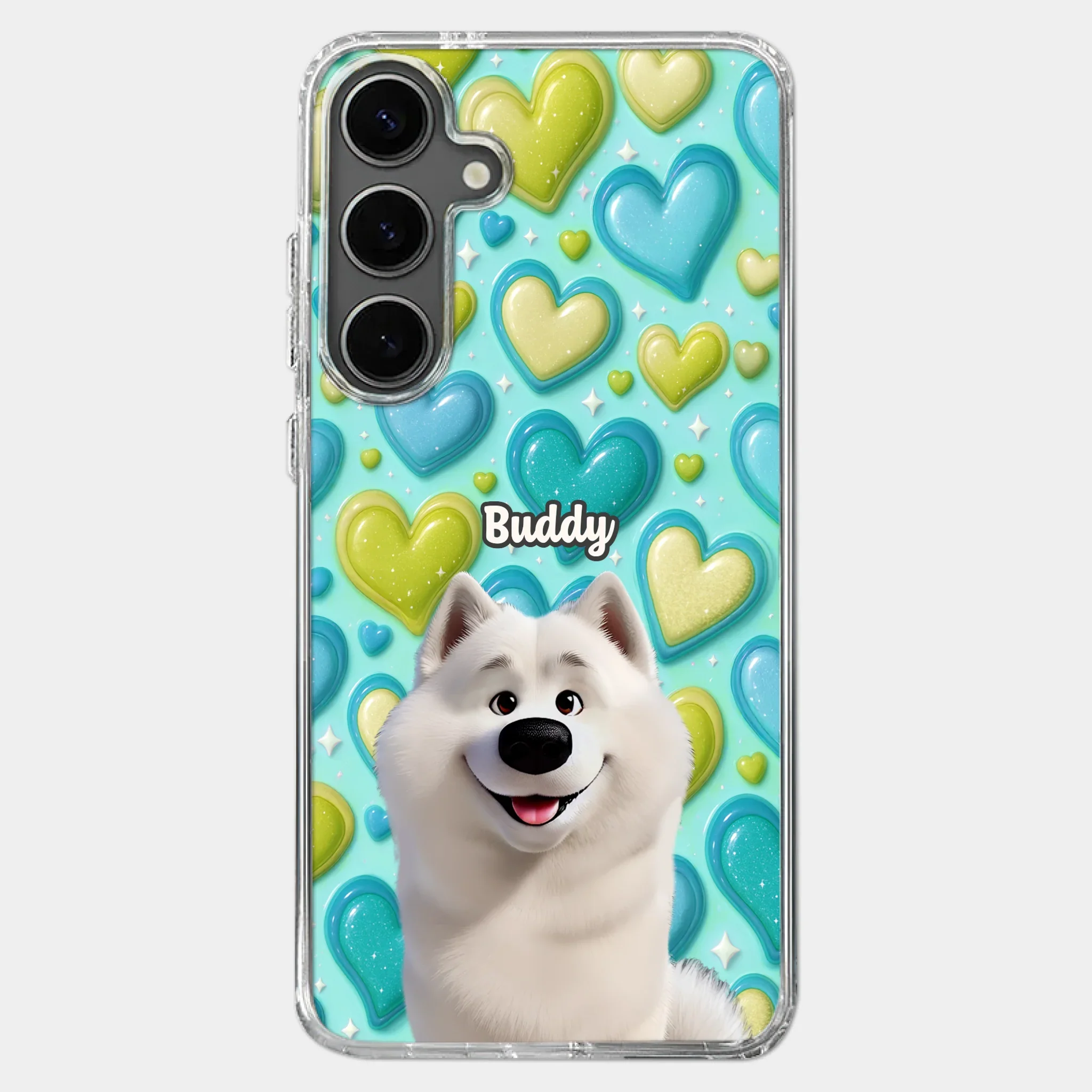Custom 3D Inflated Effect Printed Clear Phone Case - Personalized Birthday Gifts For Dog Lovers, Dog Dad And Mom - Surrounded By Your Love