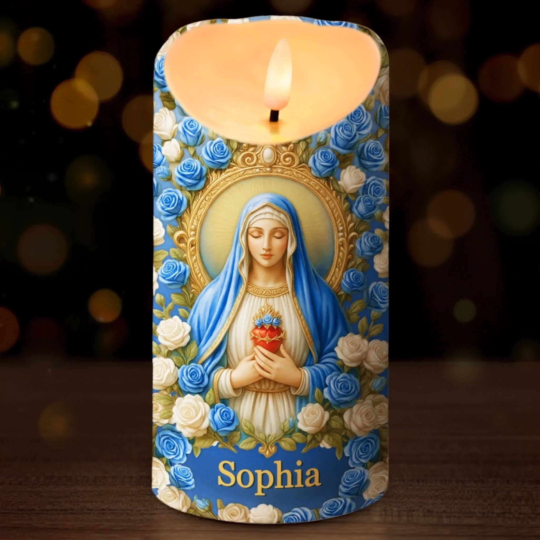 Custom 3D Inflated Effect Printed LED Candle - Personalized Christian Gifts For Women, Men, All Believers, Jesus Lovers - Guided By Grace And Love