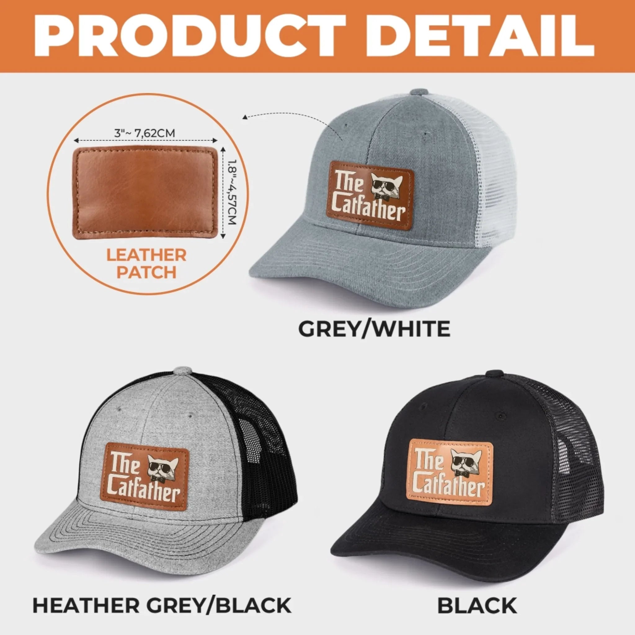 Leather Patch Hat - Birthday Gifts For Cat Lovers, Cat Dad - The Catfather
