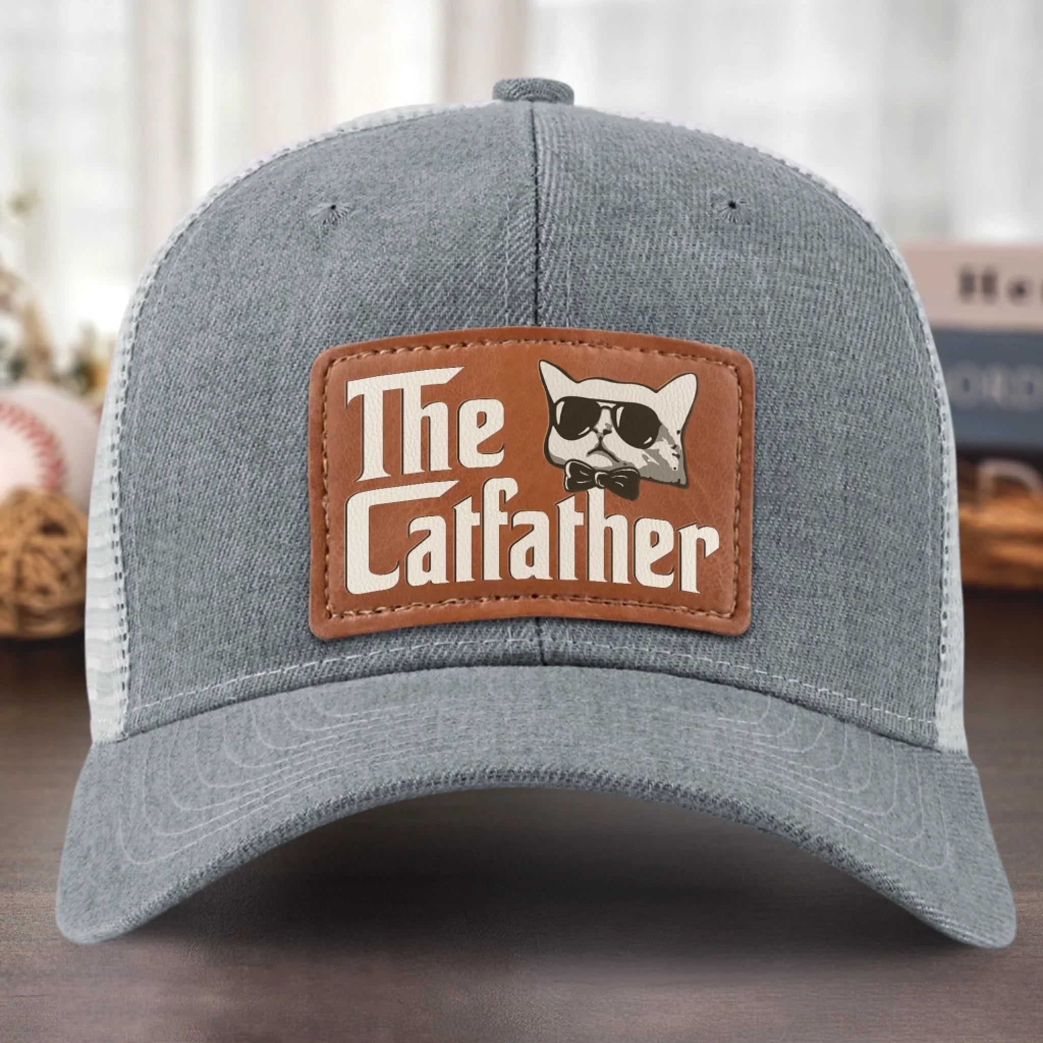 Leather Patch Hat - Birthday Gifts For Cat Lovers, Cat Dad - The Catfather