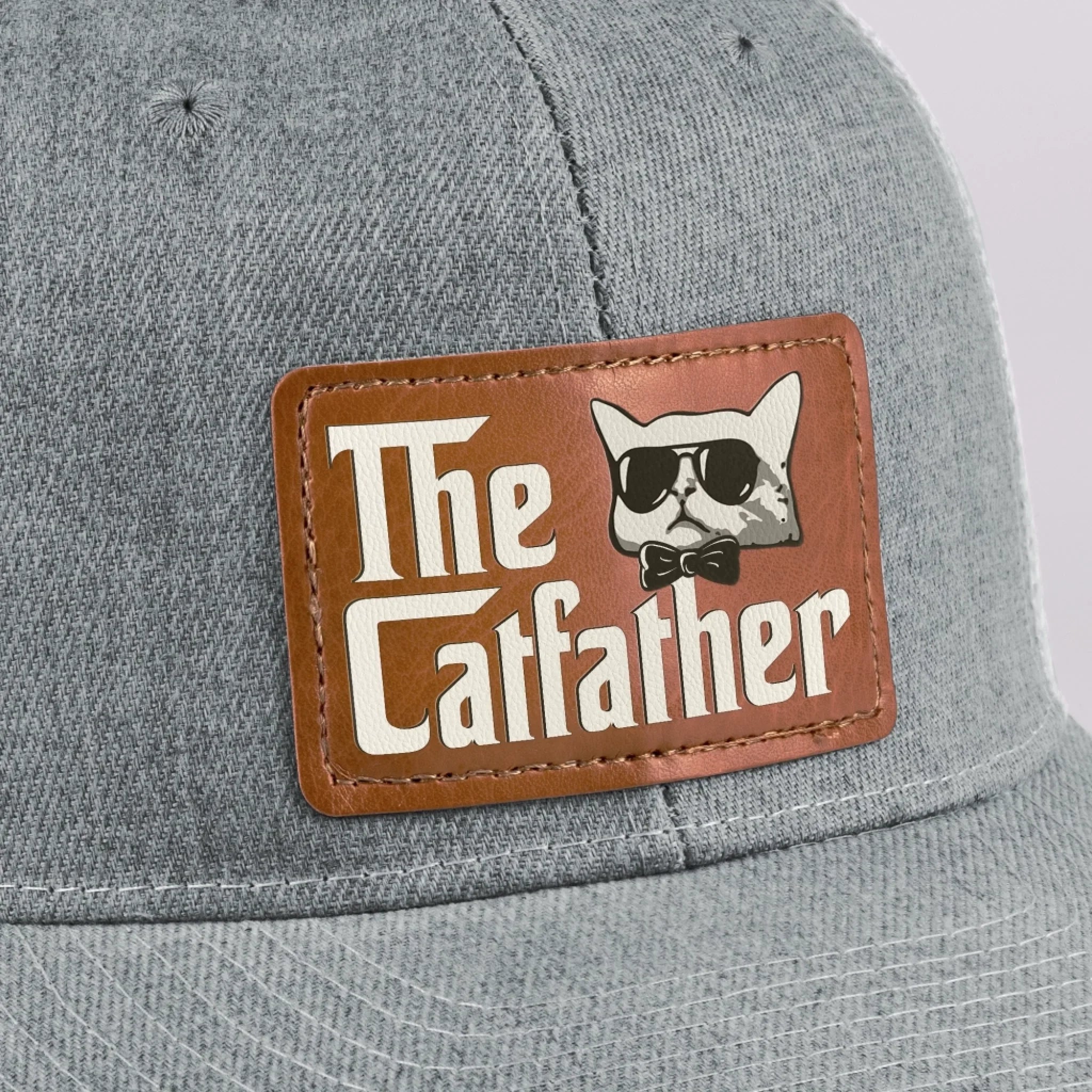 Leather Patch Hat - Birthday Gifts For Cat Lovers, Cat Dad - The Catfather