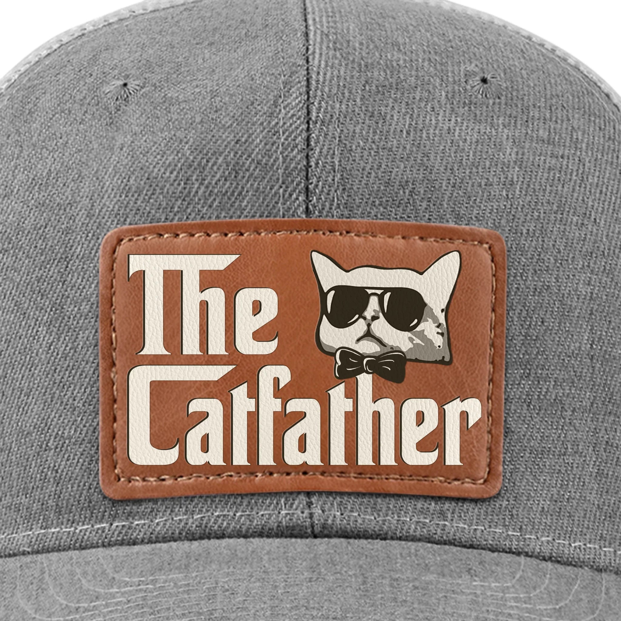 Leather Patch Hat - Birthday Gifts For Cat Lovers, Cat Dad - The Catfather