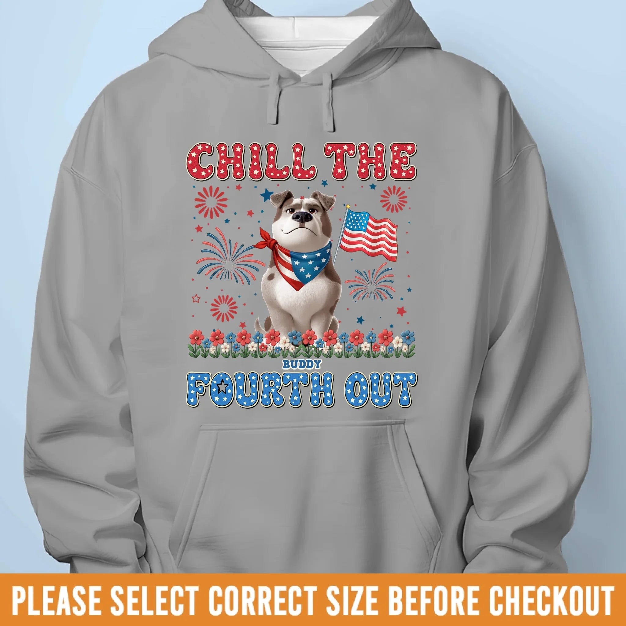 Custom Unisex T-shirt, Premium T-shirt, Hoodie - Personalized 4th Of July Gifts For Dog Lovers, Dog Dad And Mom - Chill The Fourth Out