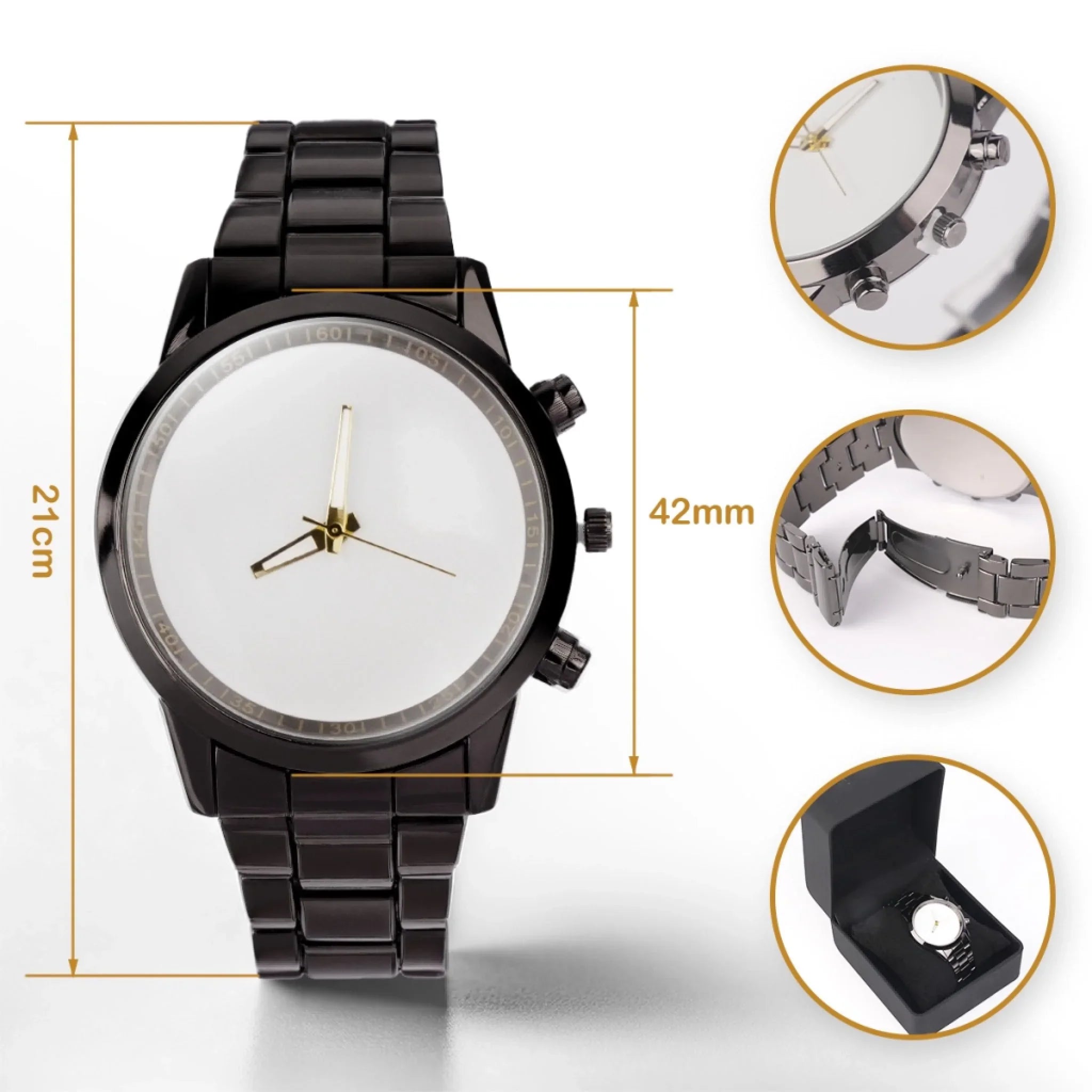 Custom Men's Watch - Personalized Funny Gift For Friend, Coworker, Family Member - Whatever Time It Is