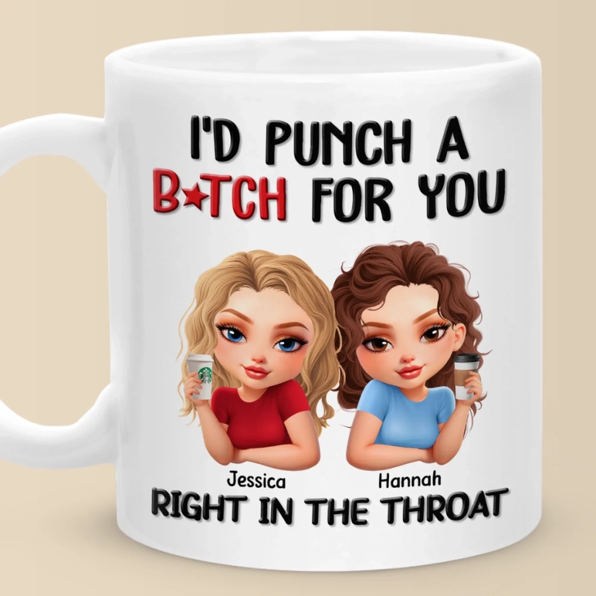 Custom Mug - Personalized Best Friend Birthday Gifts For Women - Besties With Attitude