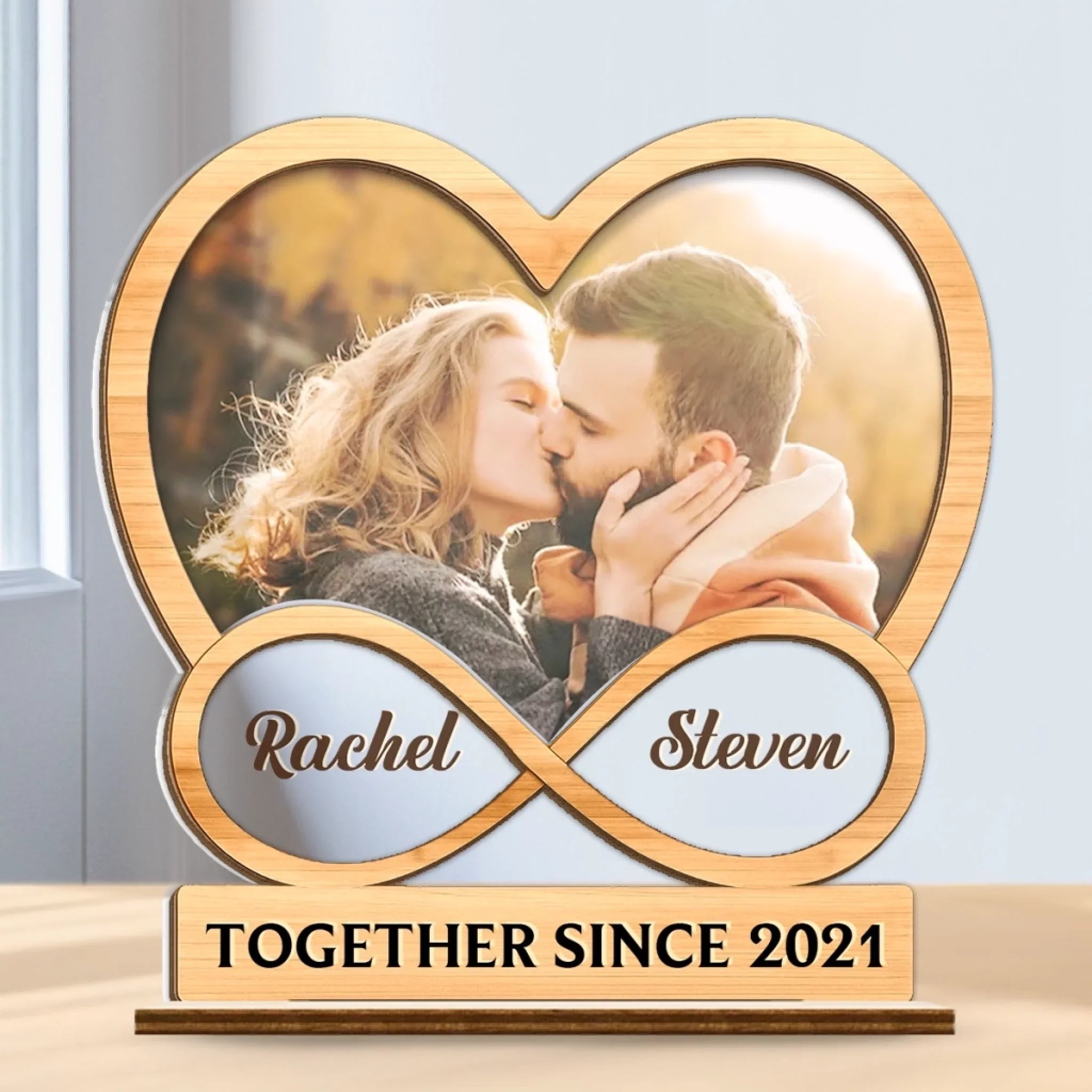 Custom Photo Wood & Acrylic Plaque - Personalized Anniversary Wedding Gifts For Husband And Wife, Him And Her - Forever Yours, Forever Mine