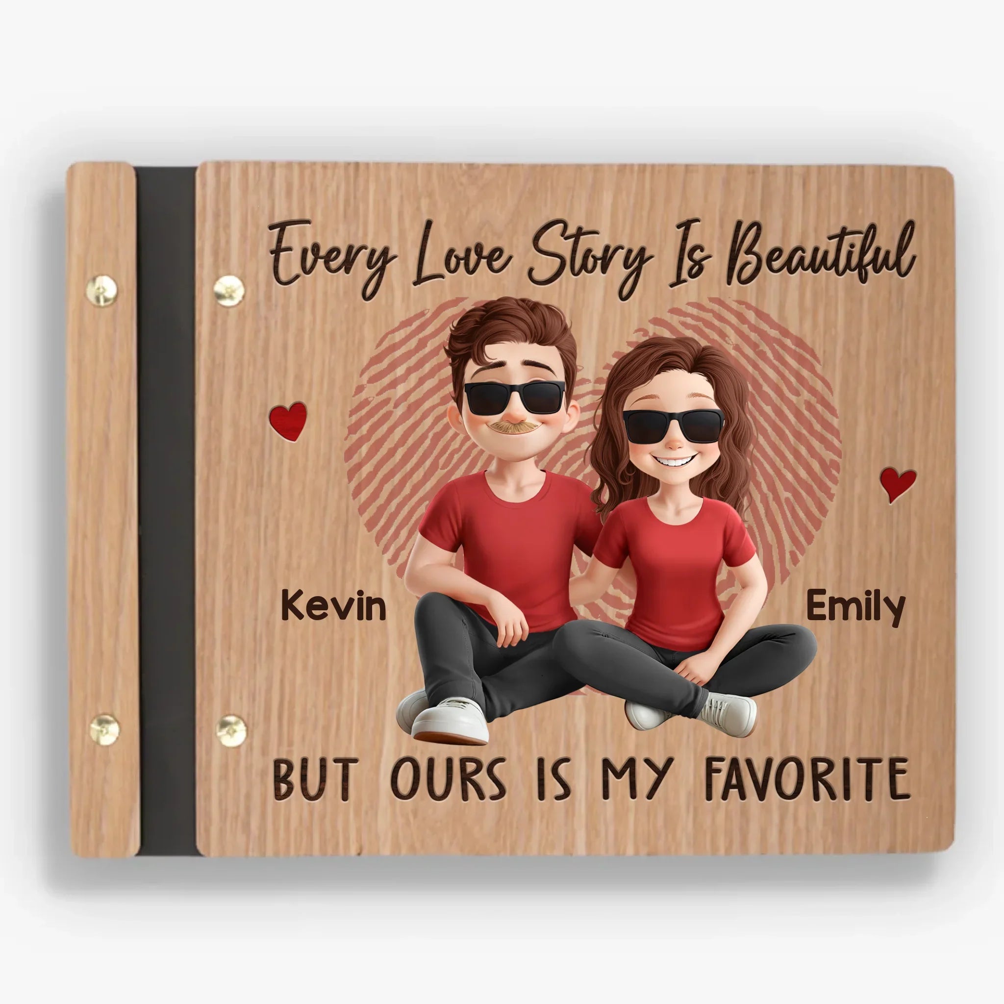 Custom Wooden Scrapbook - Personalized Anniversary Wedding Gifts For Husband And Wife, Him And Her - Our Story, Our Moments, Our Love