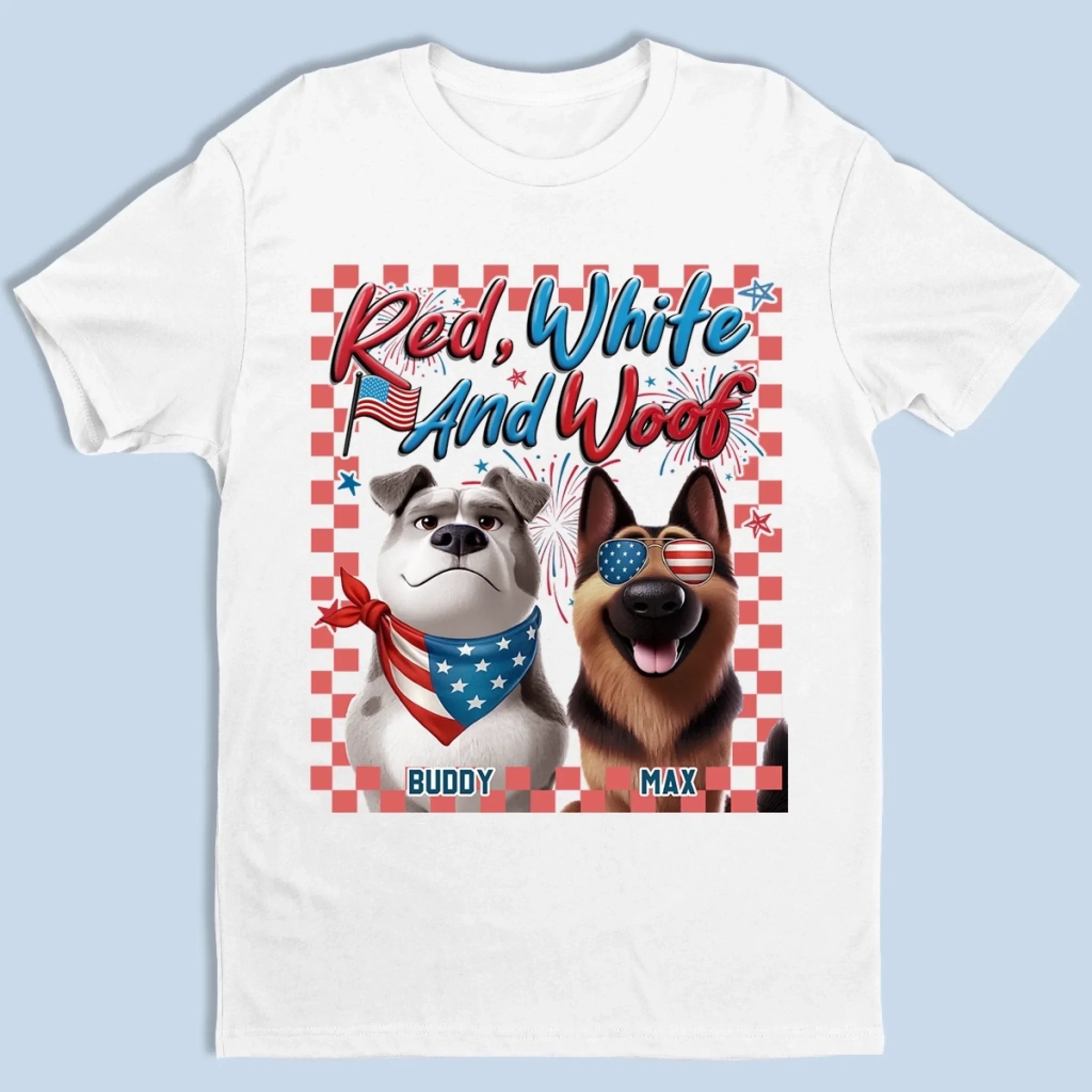 Custom Unisex T-shirt, Premium T-shirt, Hoodie - Personalized 4th Of July Gifts For Dog Lovers, Dog Dad And Mom - Born To Be Pawsome