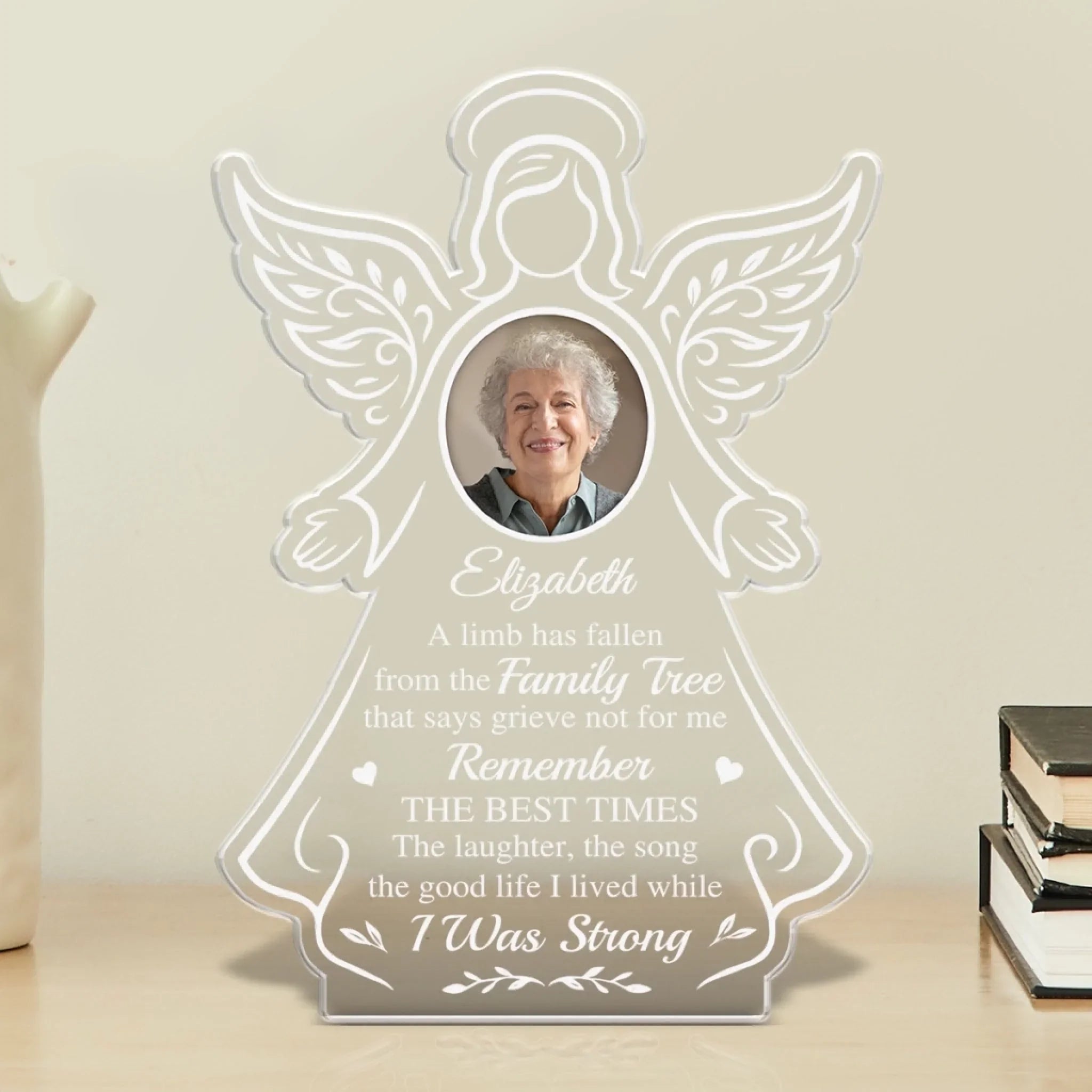 Custom Photo Acrylic Plaque - Personalized Memorial Sympathy Gifts For Loss Of Mom, Dad - A Life Beautifully Remembered