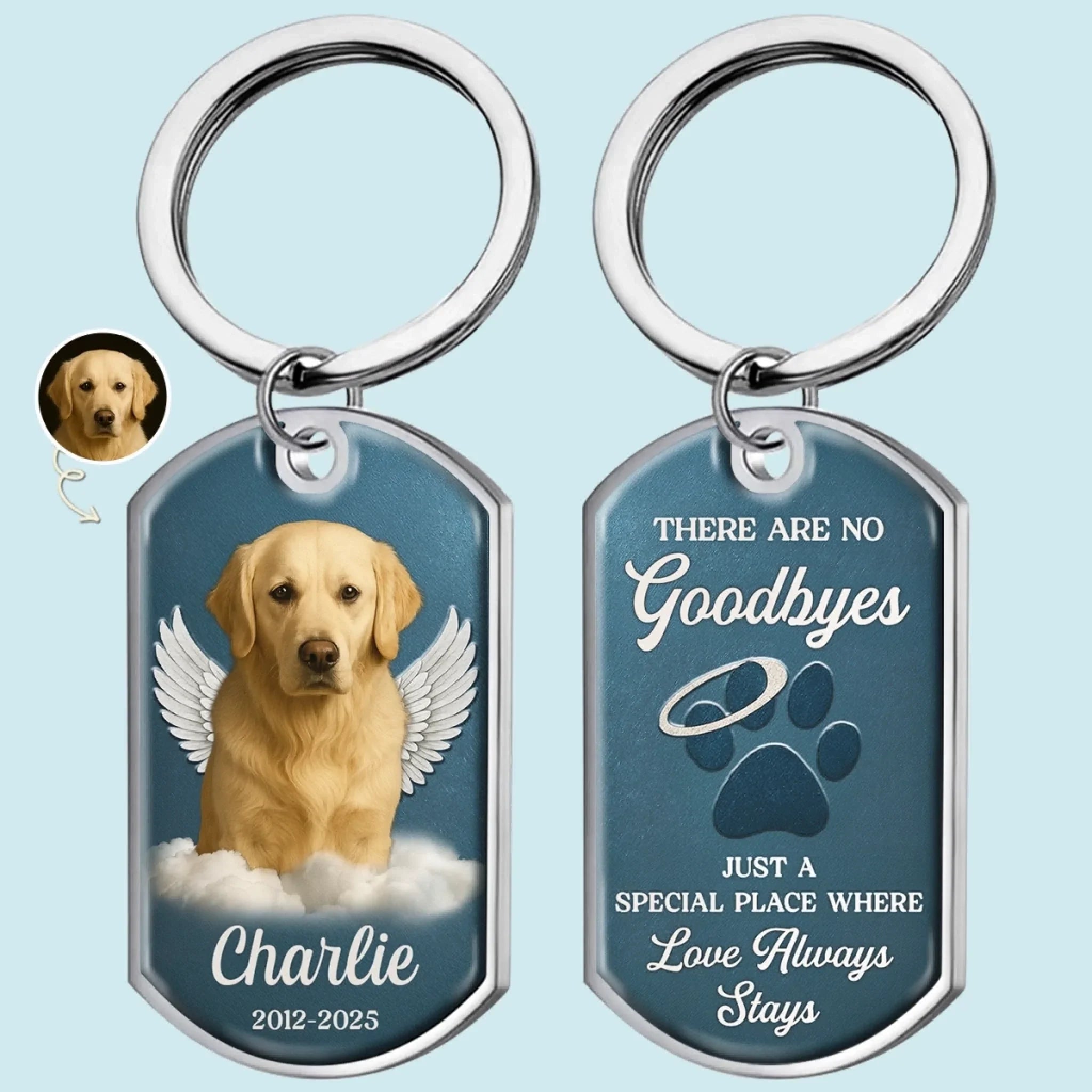 Custom Photo Keychain - Personalized Pet Memorial Gifts For Dogs, Cats - My Guardian Angel