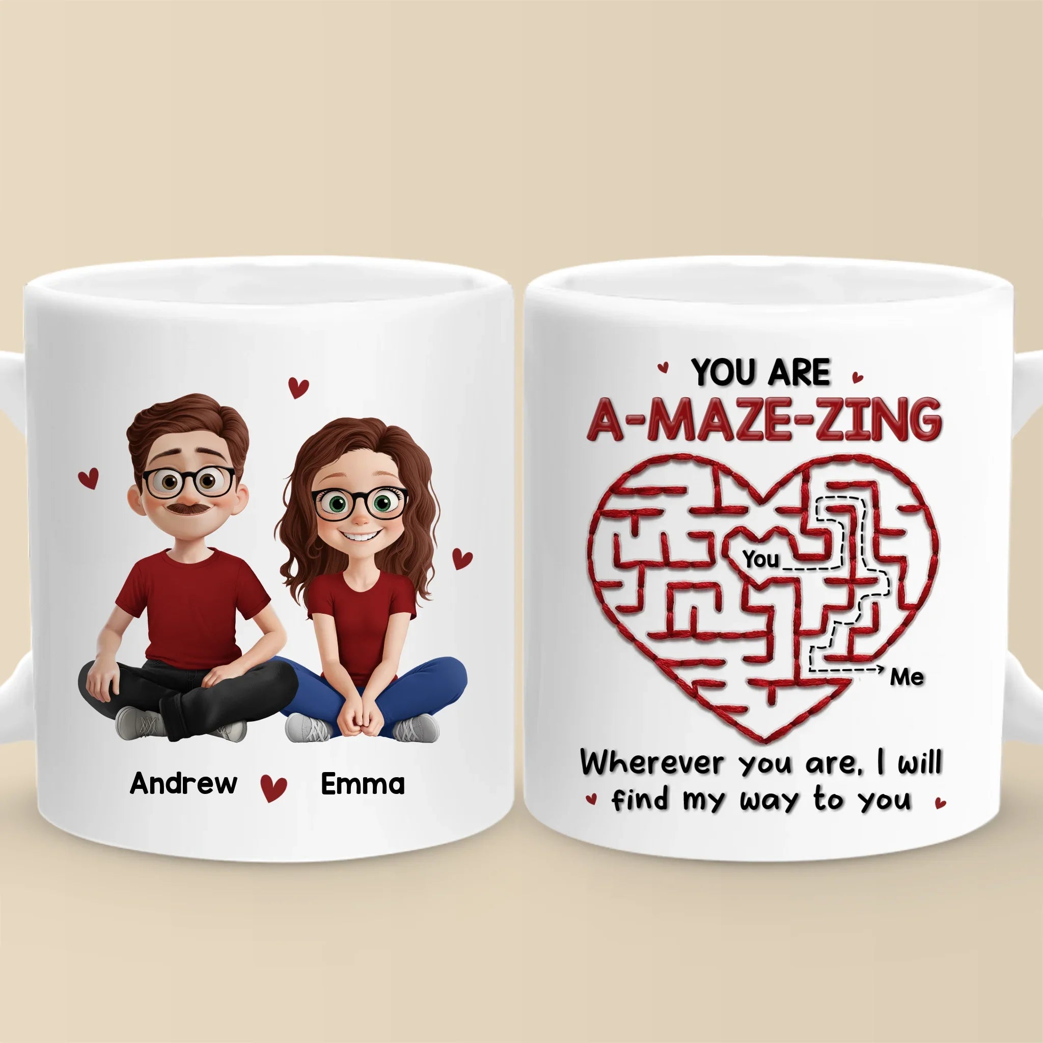 Custom Mug - Personalized Anniversary Wedding Gifts For Husband And Wife, Him And Her - Stuck On You, Forever