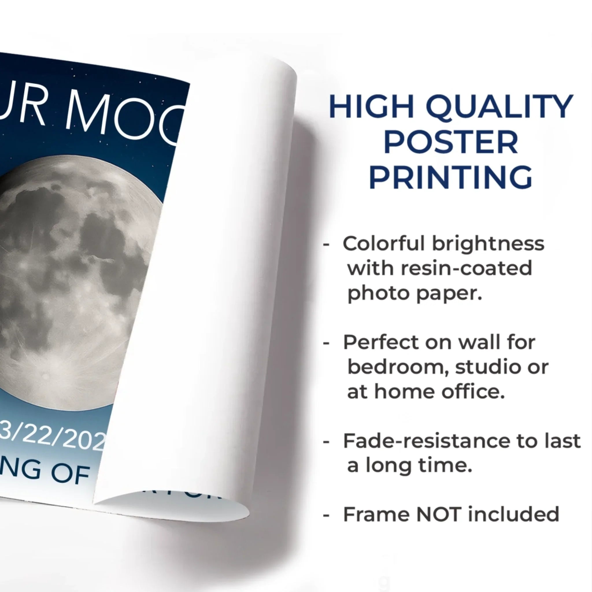 Custom Horizontal Poster - Personalized Anniversary Wedding Gifts For Husband And Wife, Him And Her - Under This Moon Our Story Began