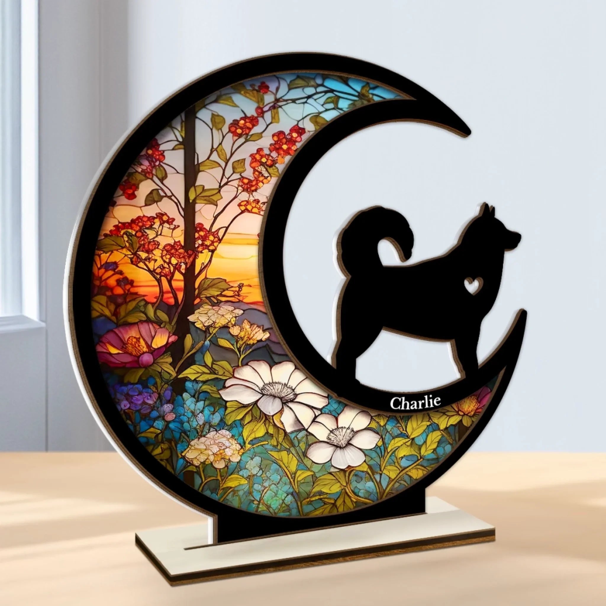 Custom Wood & Acrylic Plaque - Personalized Pet Memorial Sympathy Gifts For Dogs - Paw Prints On My Heart