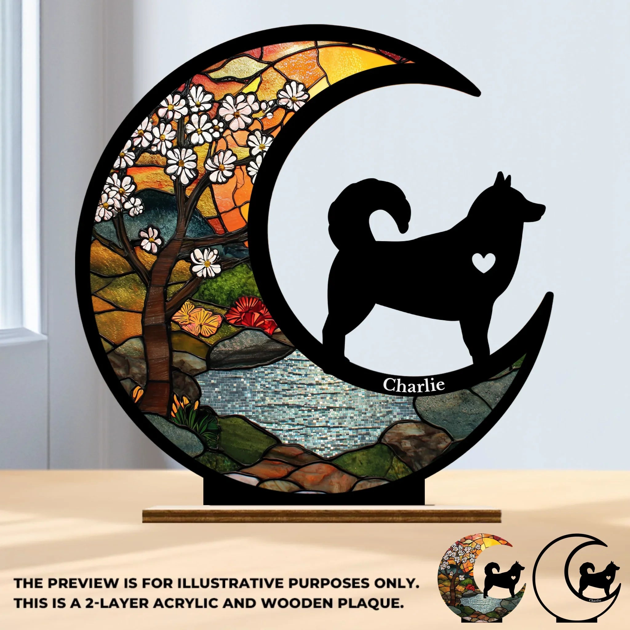 Custom Wood & Acrylic Plaque - Personalized Pet Memorial Sympathy Gifts For Dogs - Paw Prints On My Heart