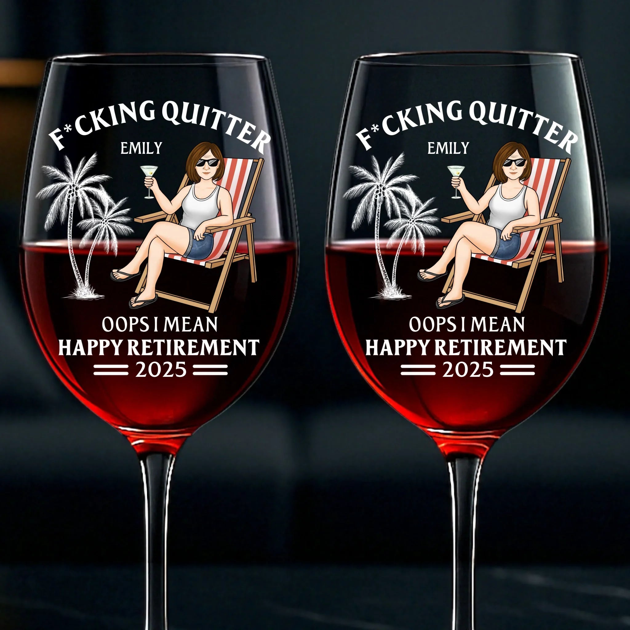 Custom Stemmed Wine Glass - Personalized Retirement Gifts For Women, Men - Relaxation Expert