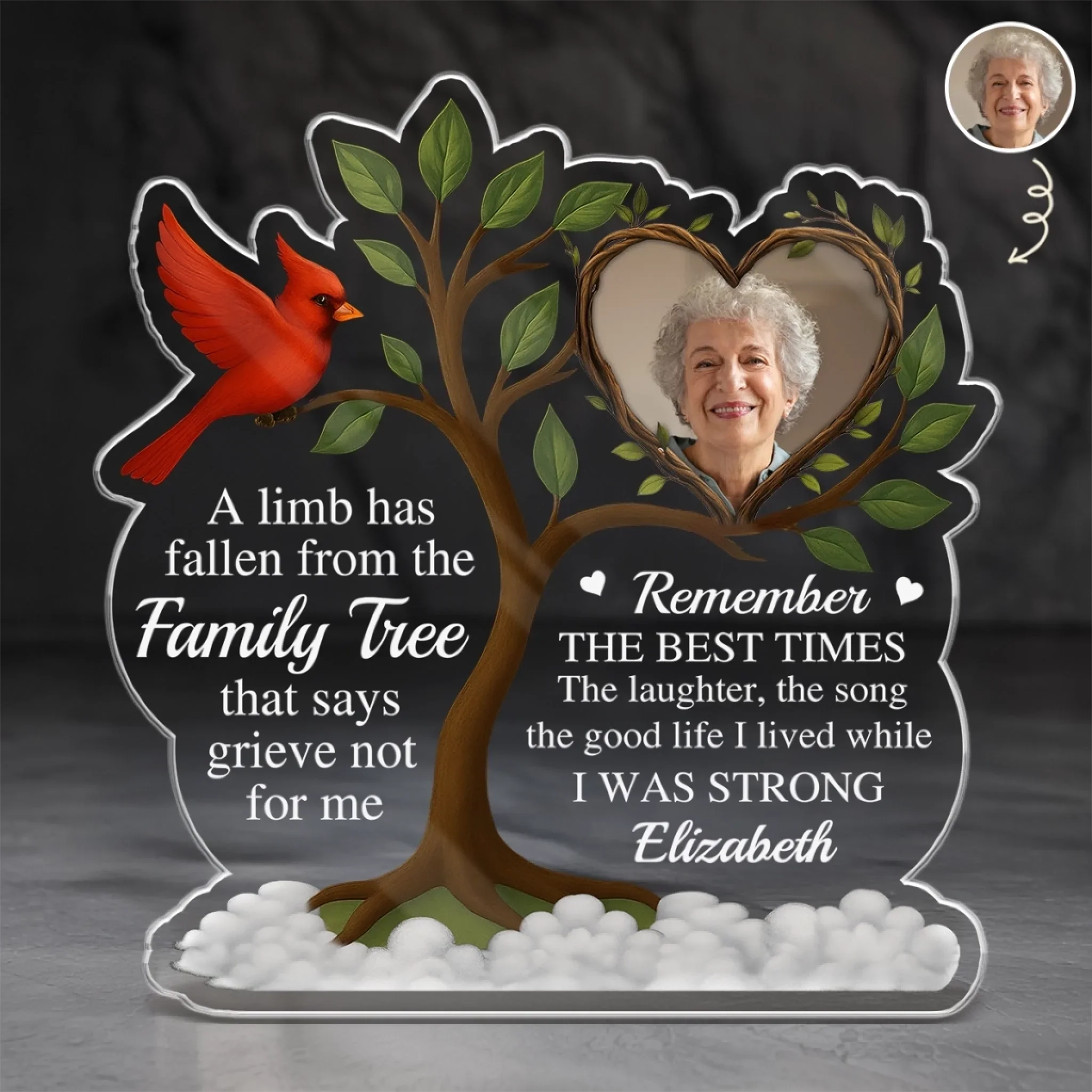 Custom Photo Acrylic Plaque - Personalized Memorial Sympathy Gifts For Loss Of Mom, Dad - Our Roots Run Deep With Love