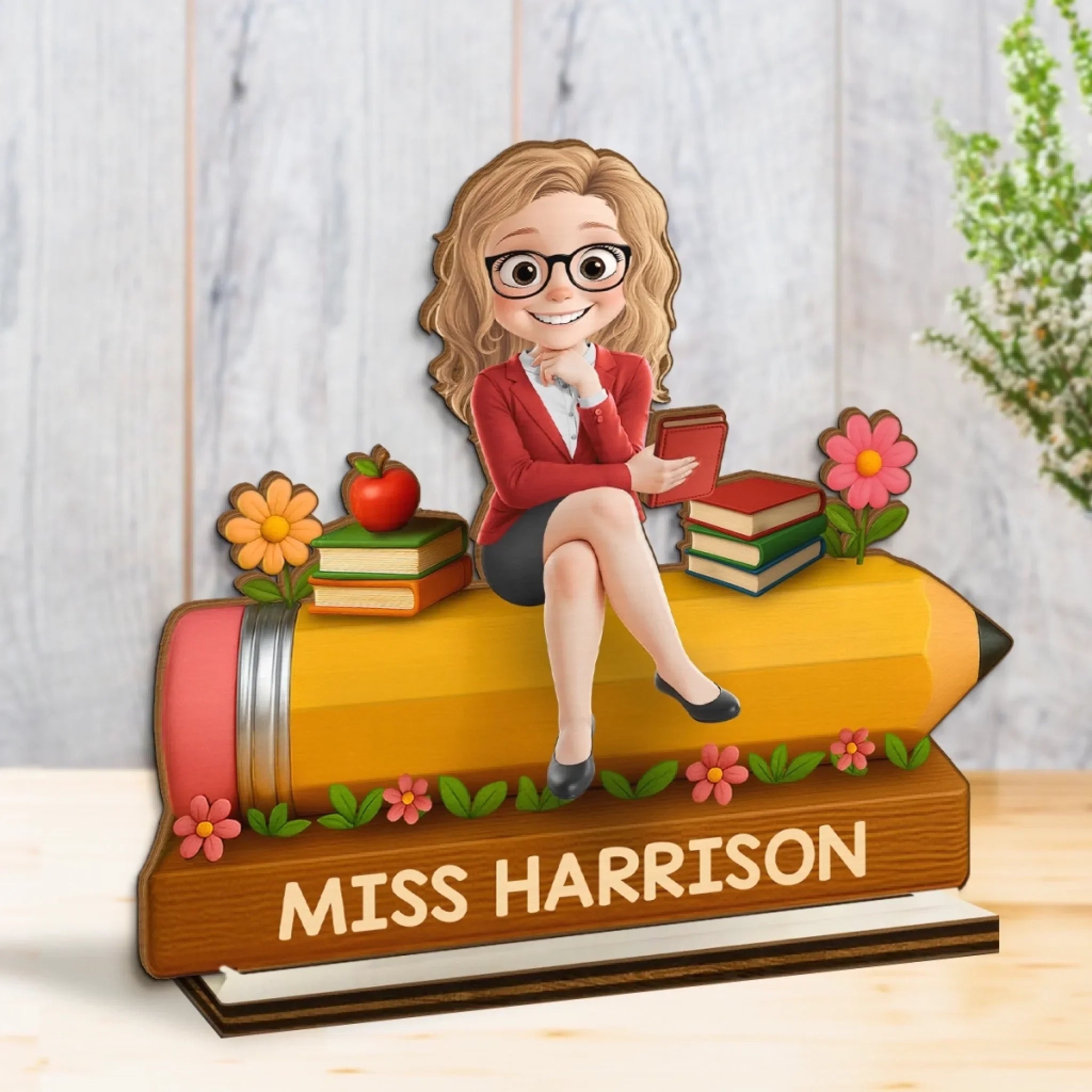 Custom 2-Layered Wooden Plaque - Personalized Back To School Gifts For Teachers - This Classroom Is A Safe Place