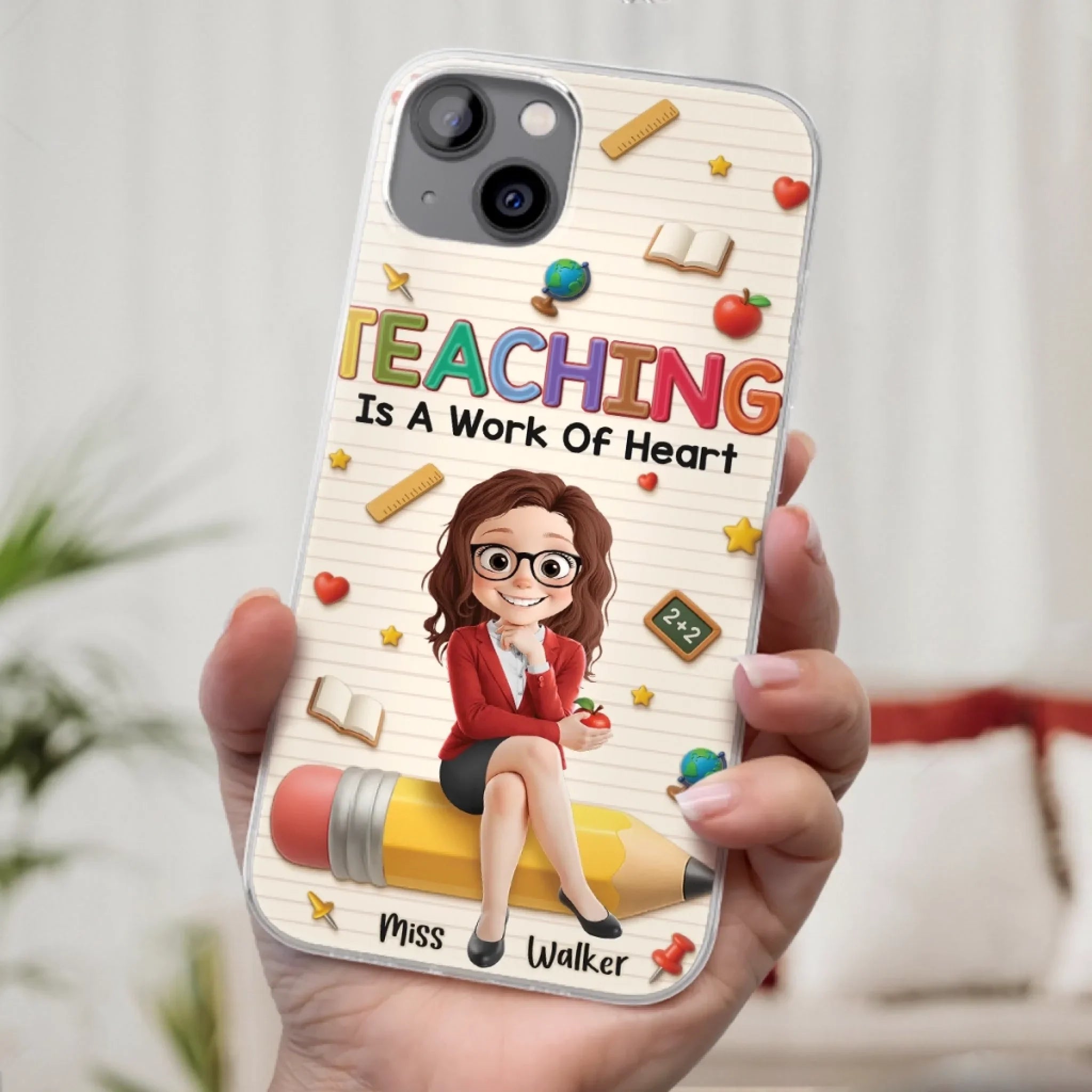 Custom Clear Phone Case - Personalized Back To School Gifts For Teachers - Where Learning Blooms