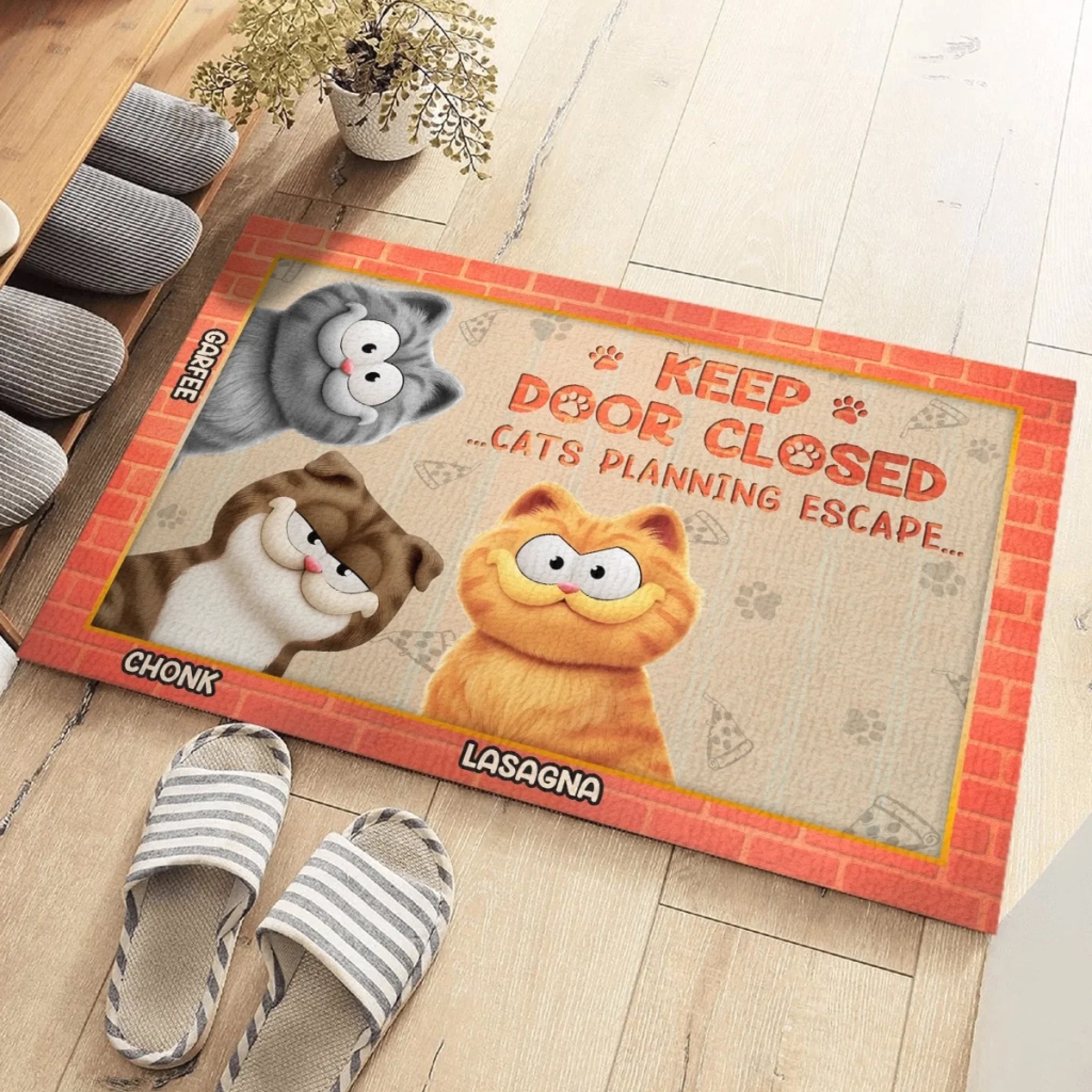 Custom Home Decor Decorative Mat - Personalized Birthday Gifts For Cat Lovers, Cat Mom And Dad - Exit Strategy In Progress Here
