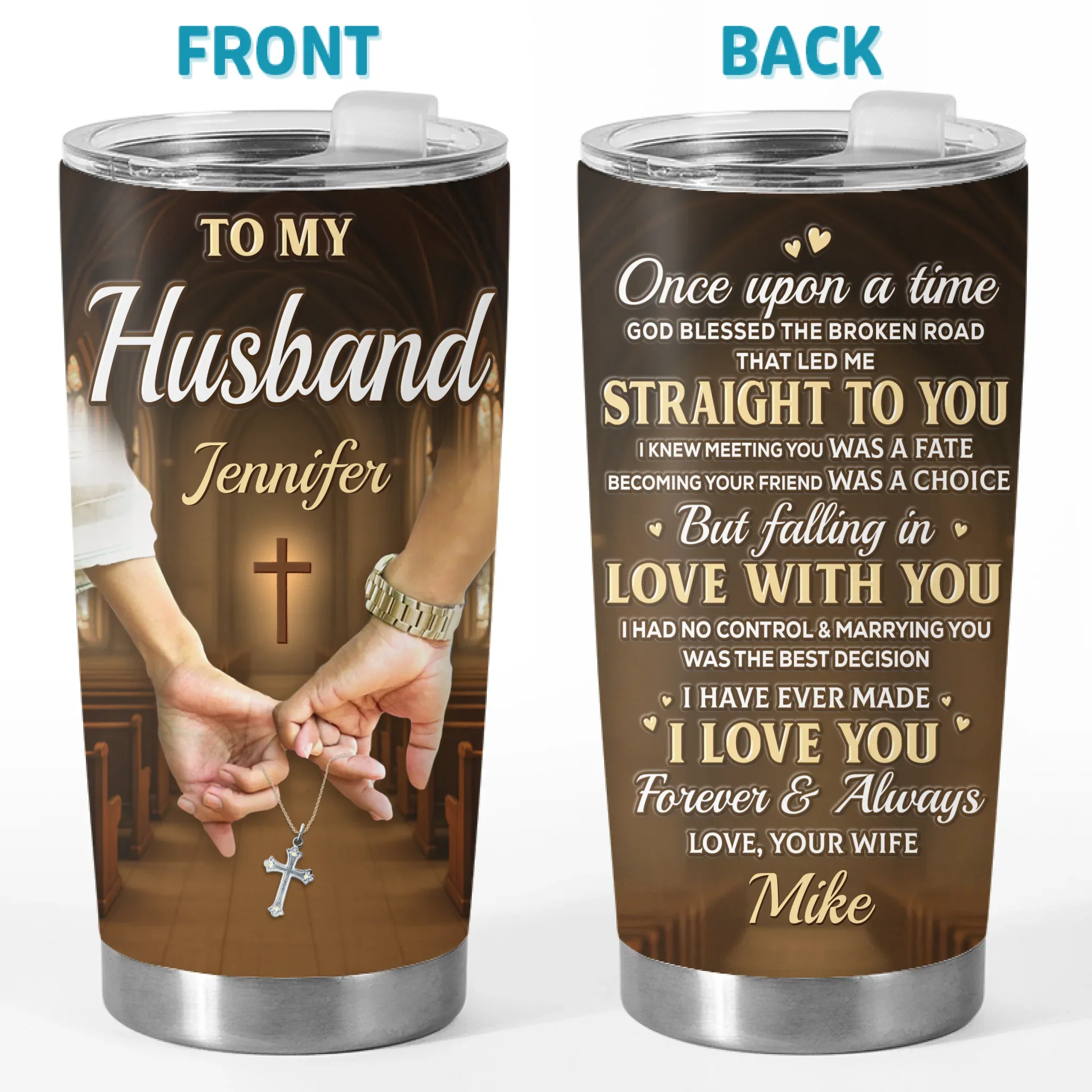 Custom Tumbler - Personalized Anniversary Wedding Gifts For Husband And Wife, Him And Her - Our Story Continues
