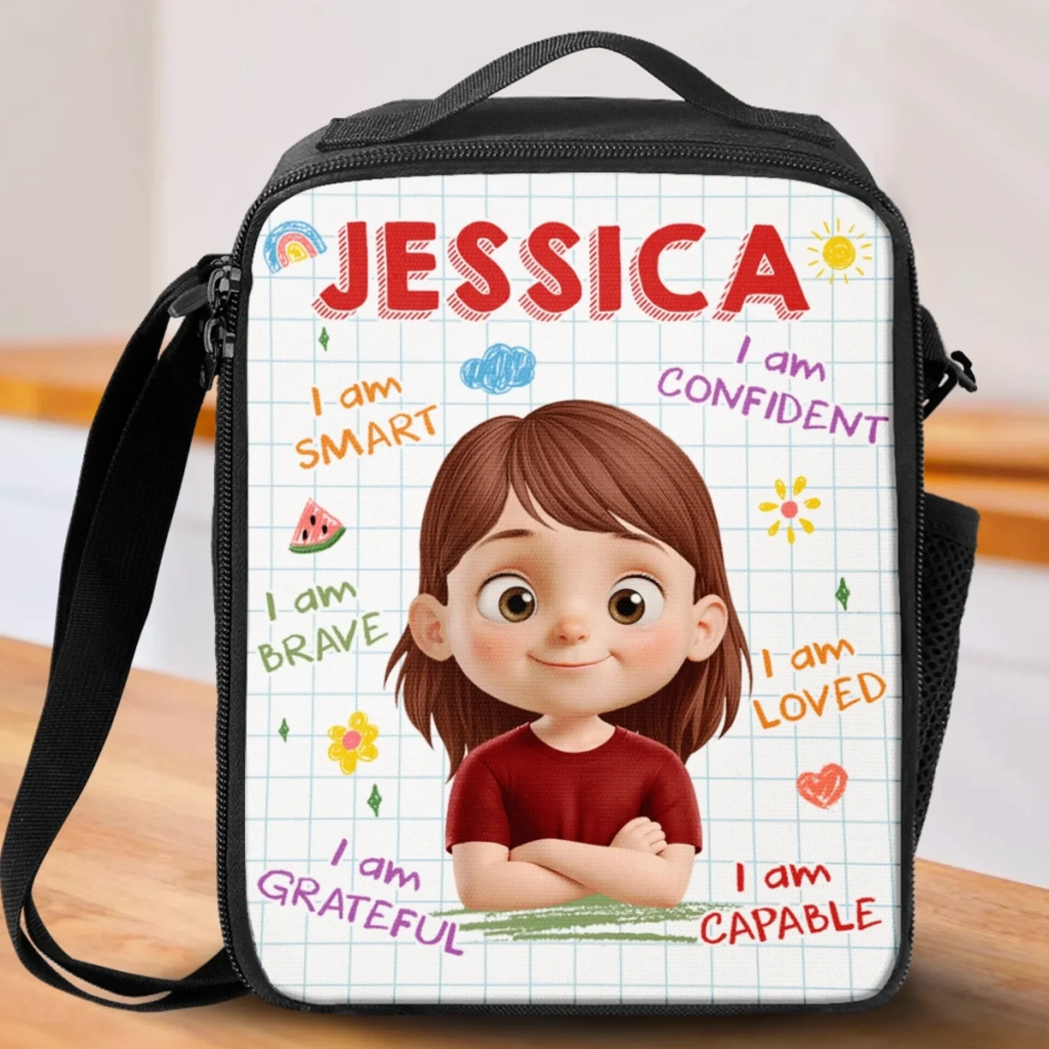 Custom Kids Lunch Bag - Personalized Back To School Gifts For Kids - Ready To Conquer First Grade