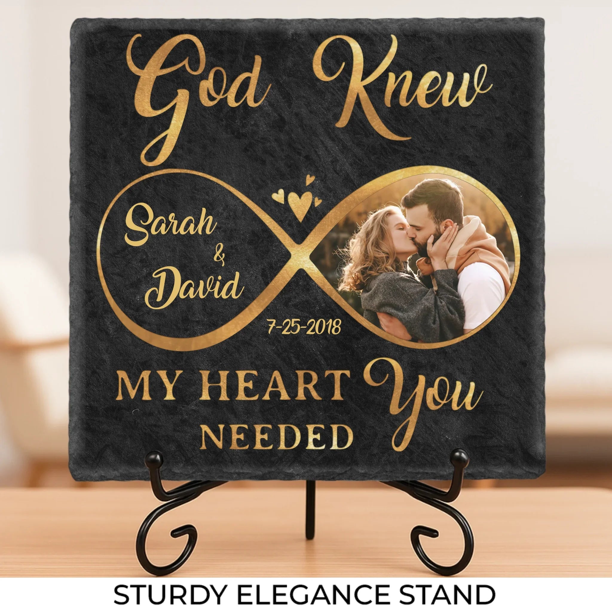 Custom Photo You Stole My Heart, But I’ll Let You Keep It - Couple Personalized Custom Square Shaped Stone With Stand - Gift For Husband Wife, Anniversary