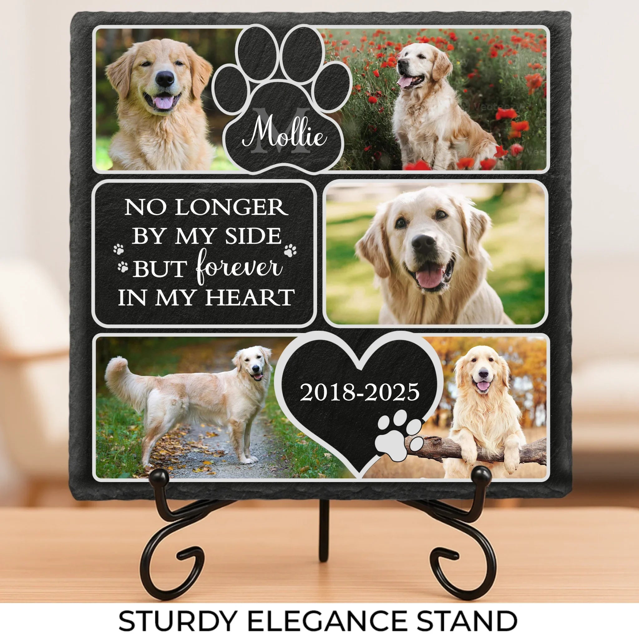 Custom Photo Honoring Memories That Keep Us Close - Memorial Personalized Custom Square Shaped Stone With Stand - Sympathy Gift For Pet Owners, Pet Lovers