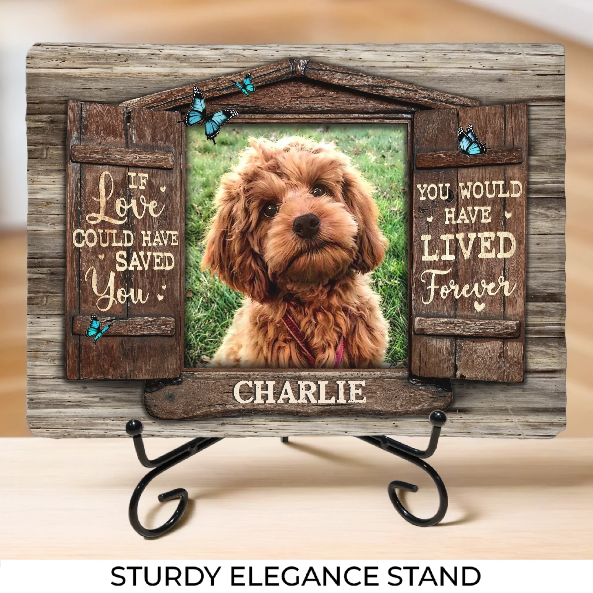 Custom Photo Forever In My Heart - Memorial Personalized Custom Rectangle Shaped Stone With Stand - Sympathy Gift For Pet Owners, Pet Lovers