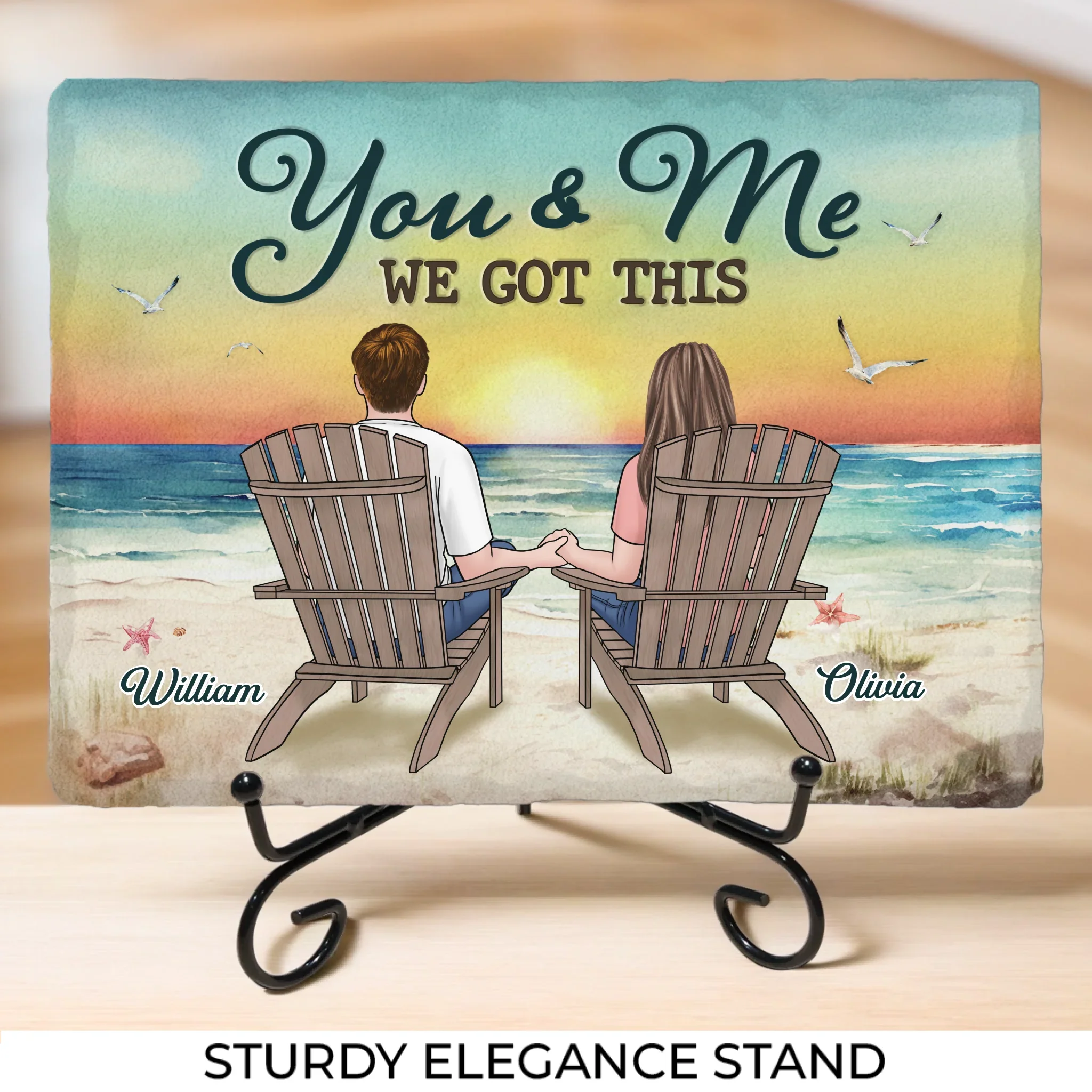 Just Us, The Pups And Life's Simple Joys - Dog Personalized Custom Rectangle Shaped Stone With Stand - Gift For Couples, Pet Owners, Pet Lovers