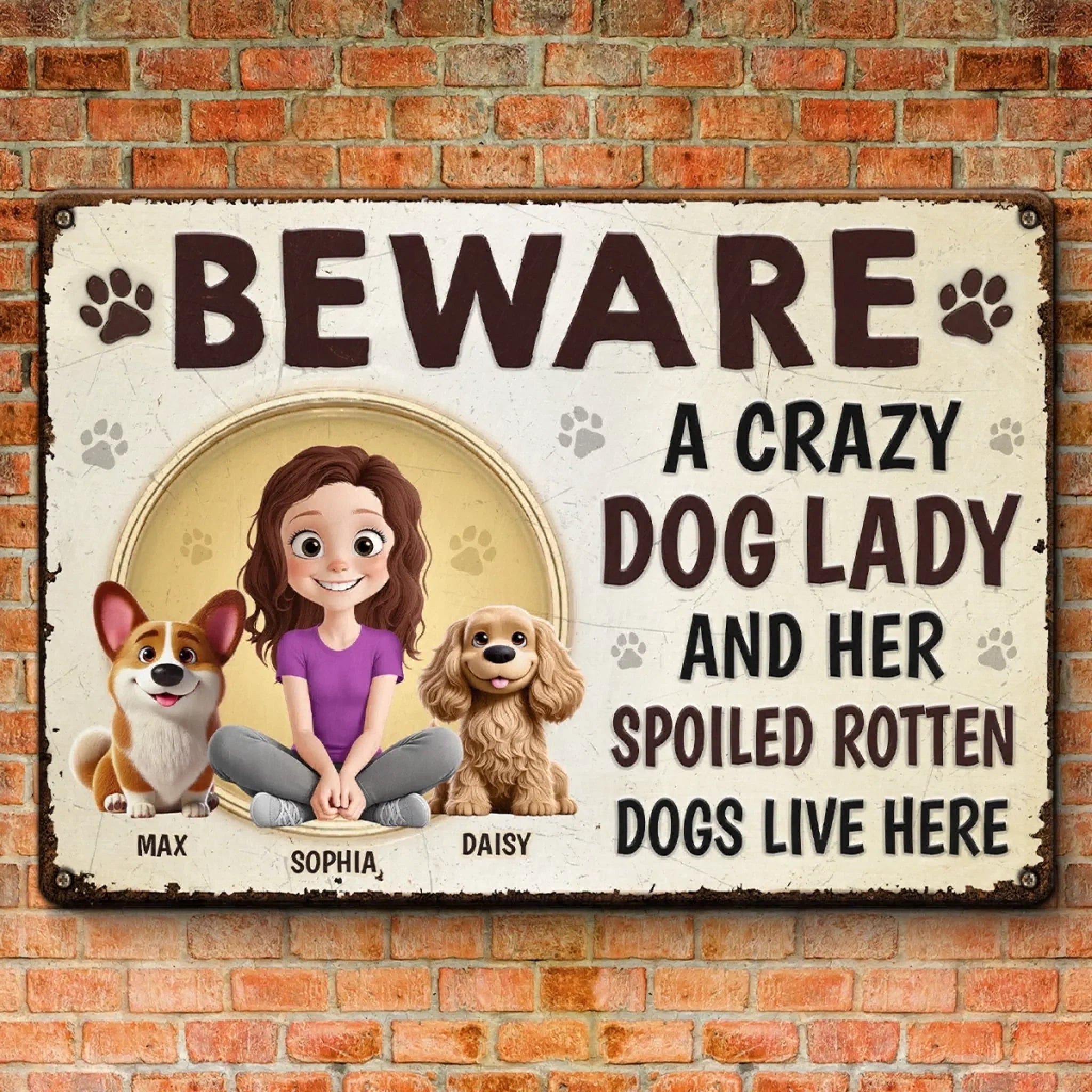 Custom Home Decor Metal Sign - Personalized Birthday Gifts For Dog Lovers, Dog Dad And Mom - Love Me, Love My Dogs
