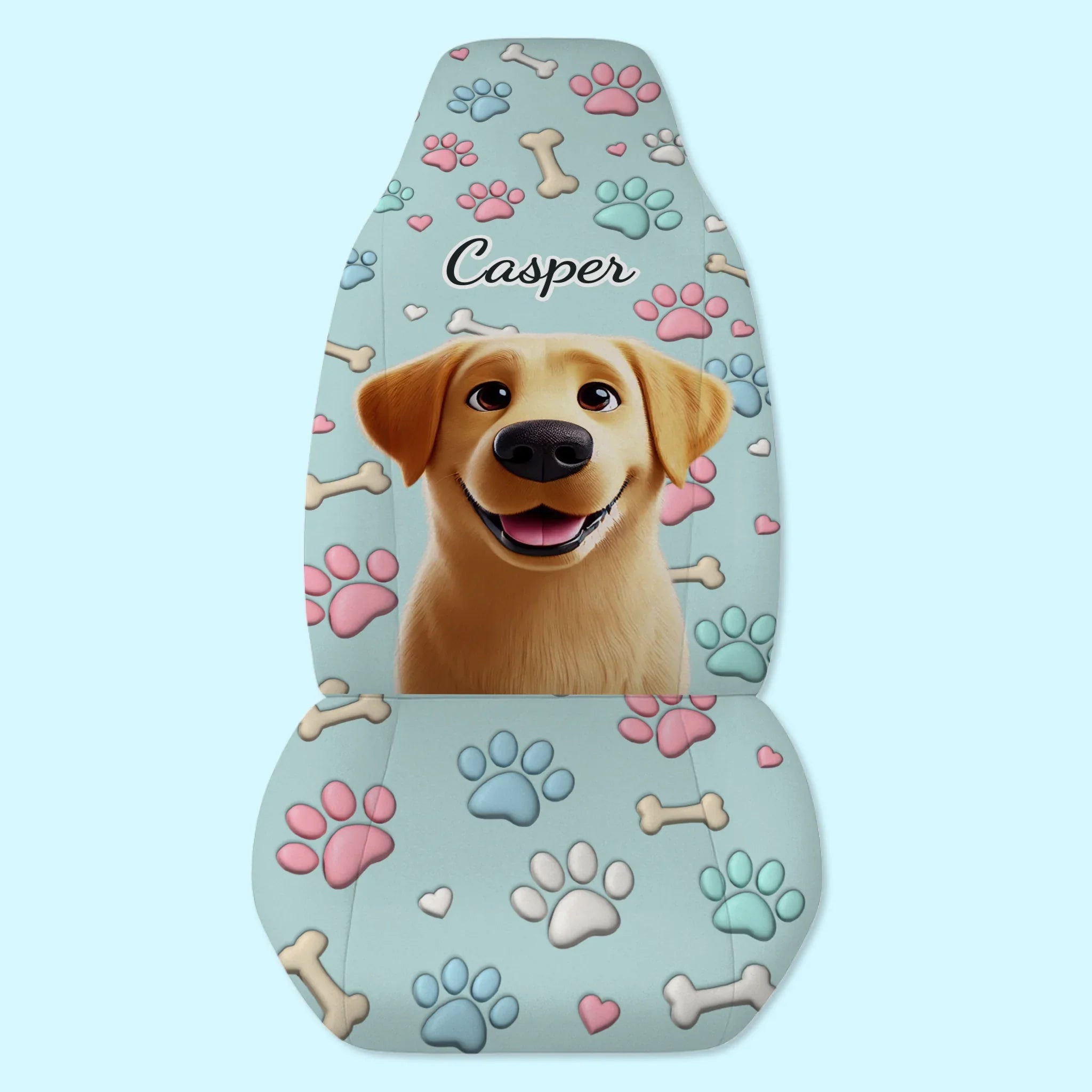 Custom 3D Inflated Effect Printed Car Seat Covers - Personalized Birthday Gifts For Dog Lovers, Dog Dad And Mom - Ride With My Best Friend