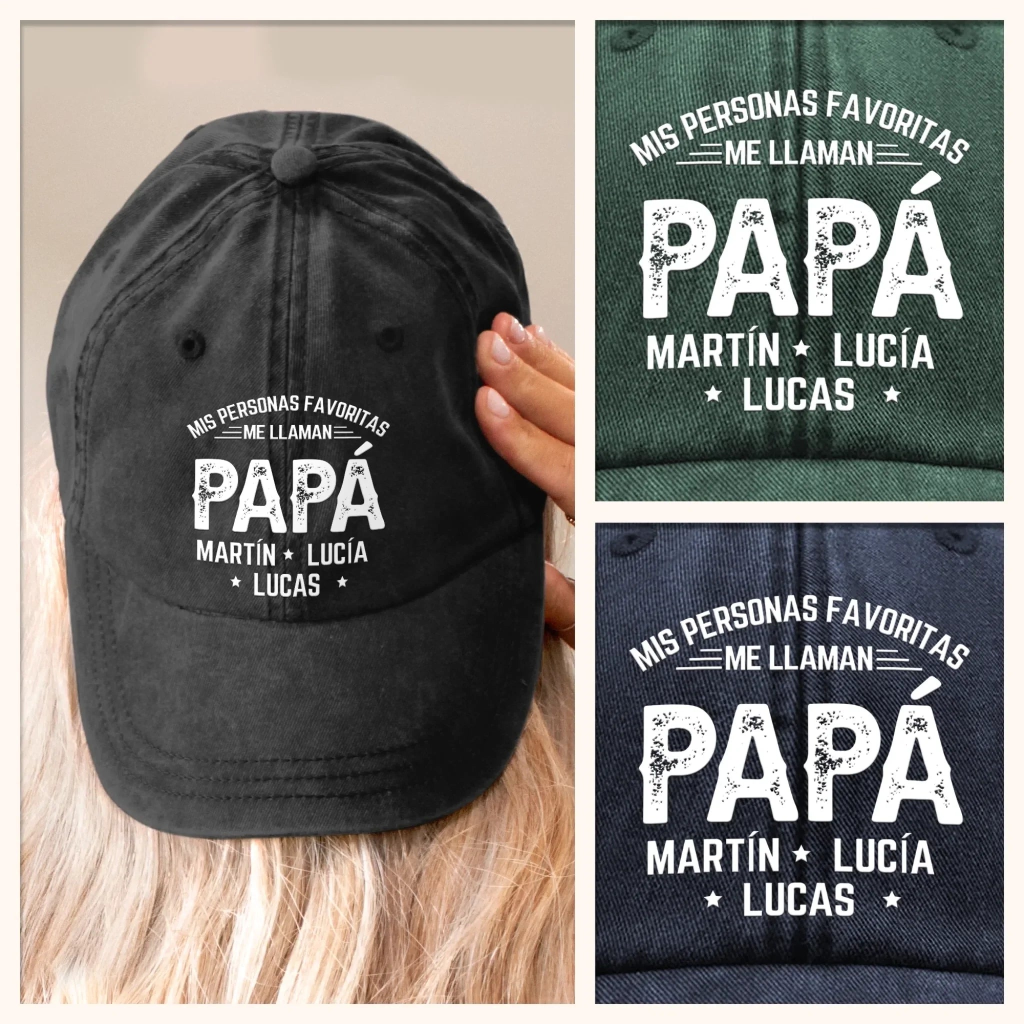 Gorra de Bisbol Personalizada de Mezclilla Vintage Lavada – Regalos de Cumpleaos Personalizados para Pap, Abuelo – La Paternidad Me Queda Bien