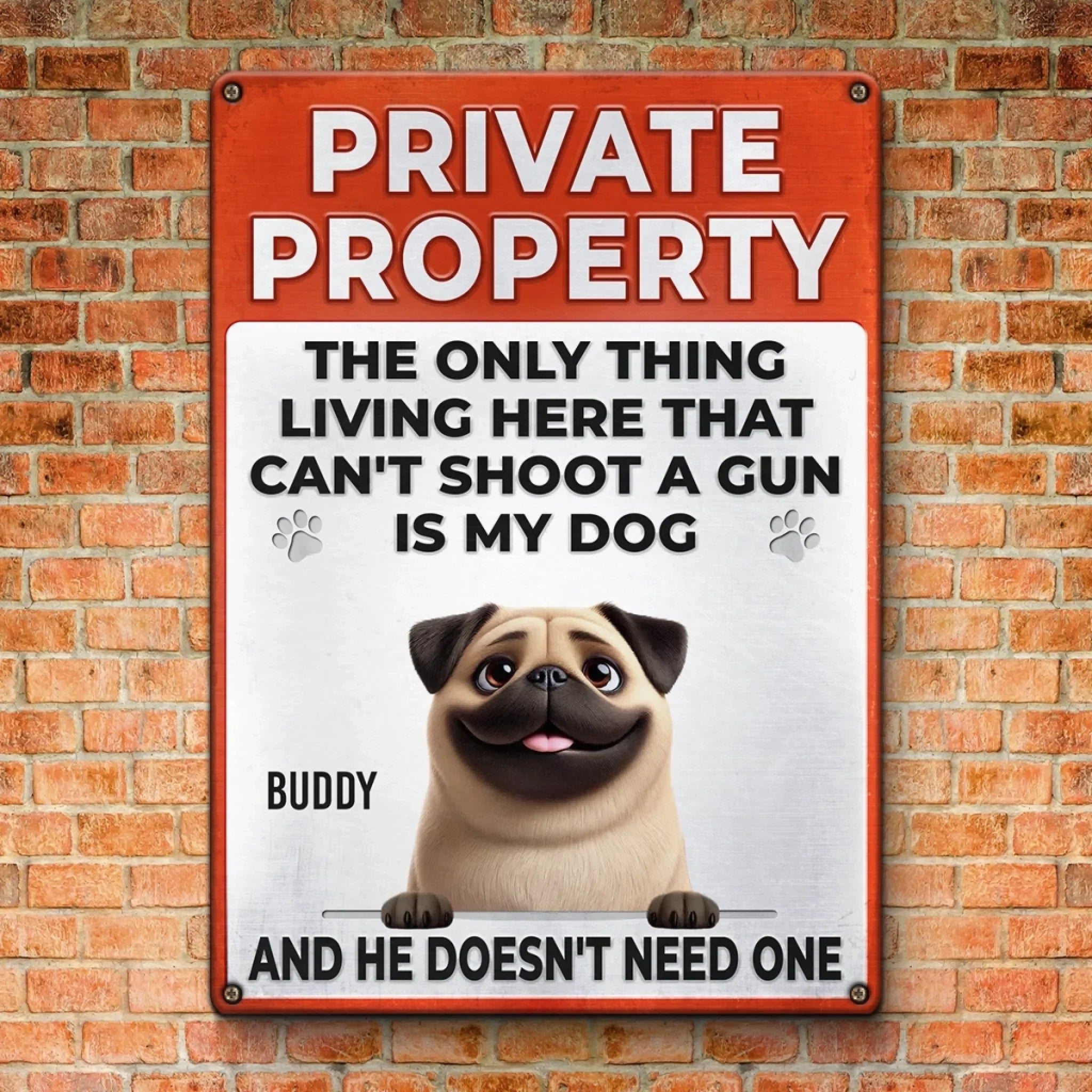 Custom Home Decor Metal Sign - Personalized Birthday Gifts For Dog Lovers, Dog Dad And Mom - Knock At Your Own Risk
