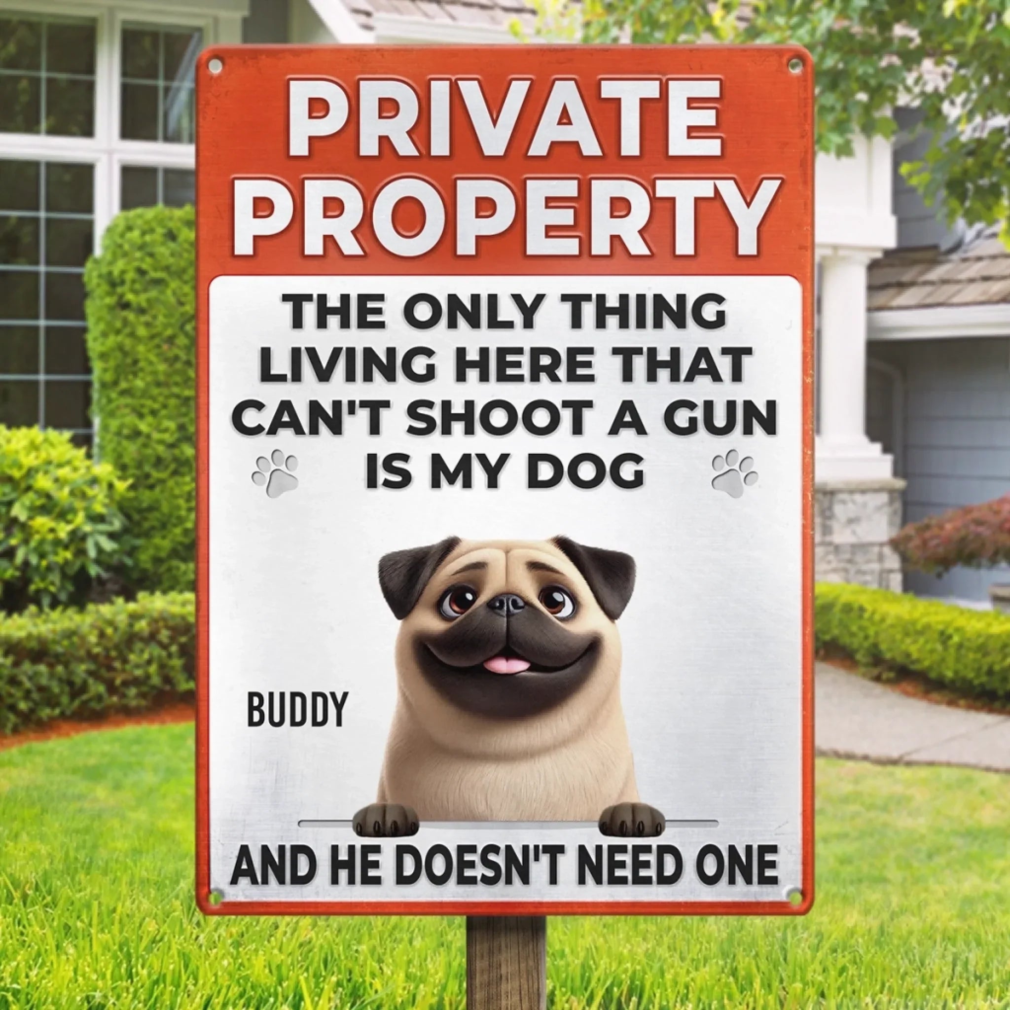 Custom Home Decor Metal Sign - Personalized Birthday Gifts For Dog Lovers, Dog Dad And Mom - Knock At Your Own Risk